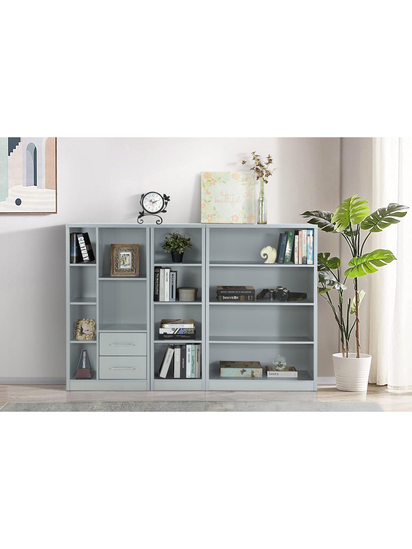 Very Home Metro 3 Piece Storage Bookcase Package - Grey - FSC® Certified