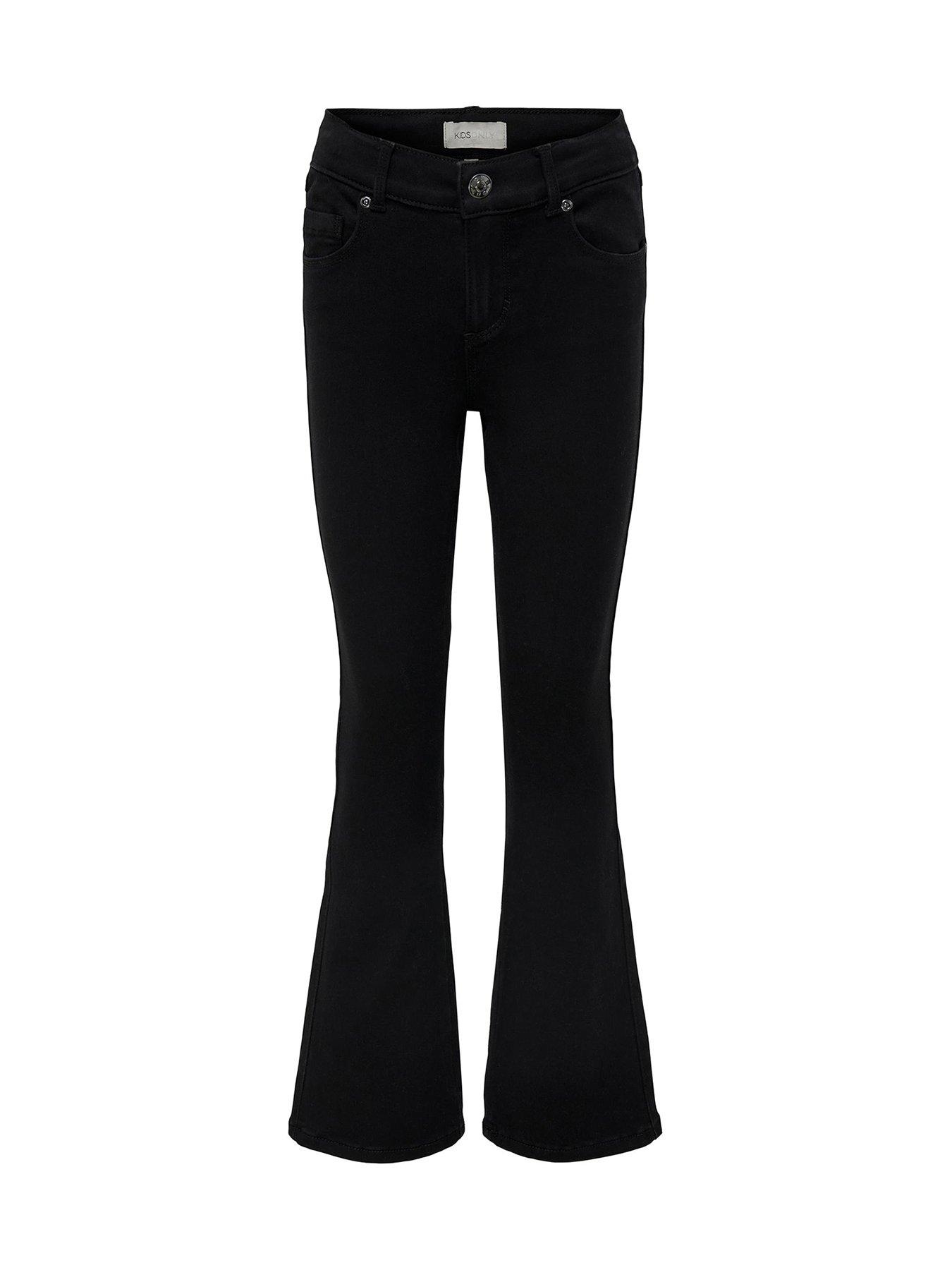 Only Kids Girls Royal Flare Jeans - Black