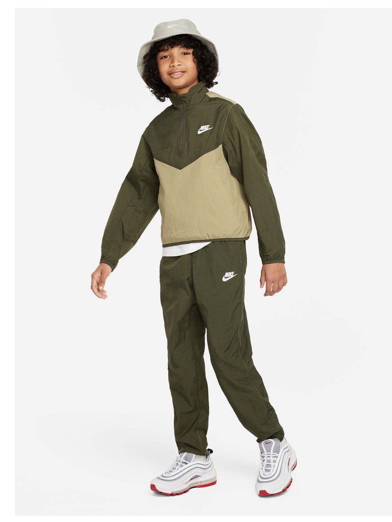 Nike khaki green store tracksuit