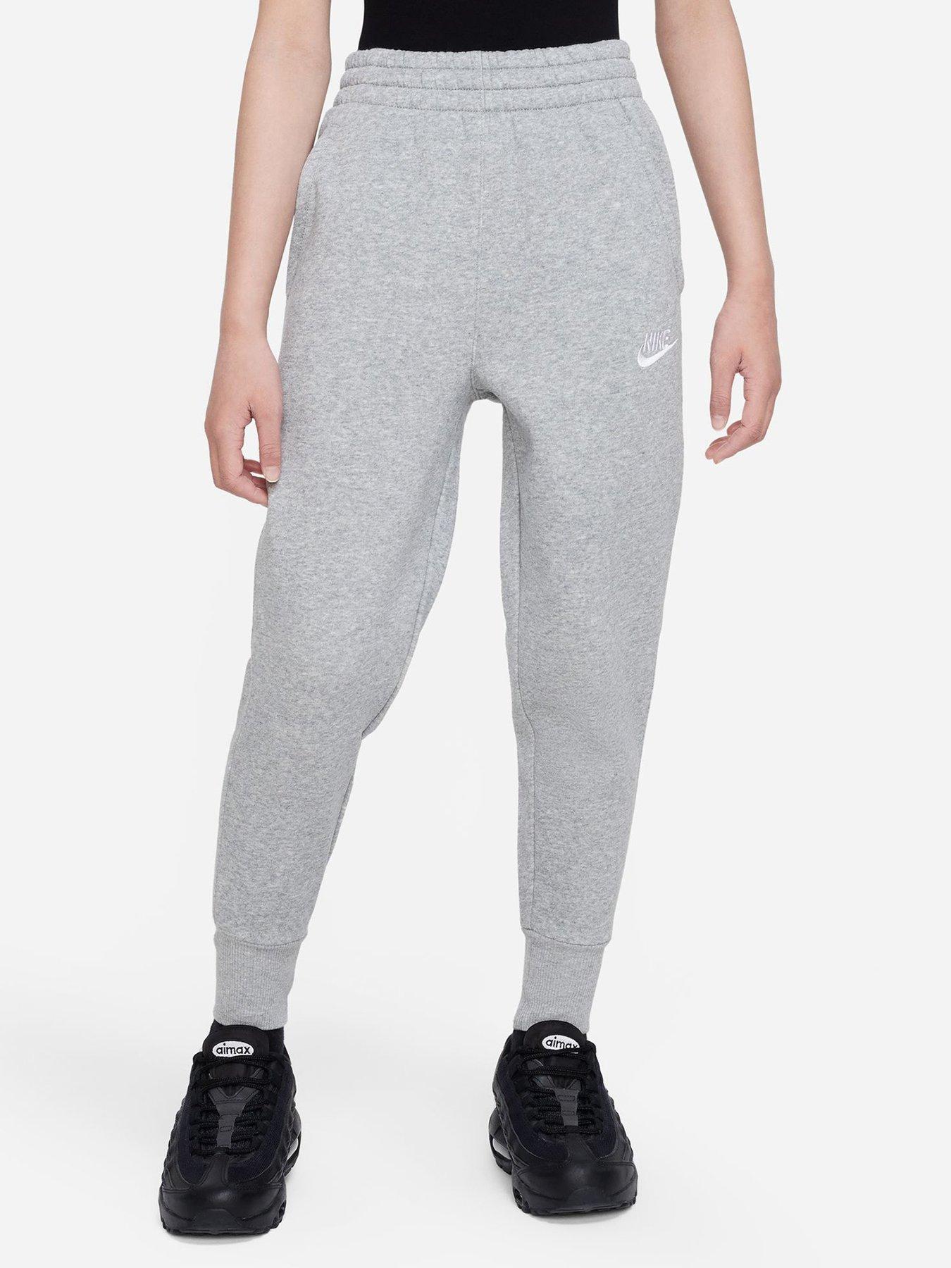 Nike Older Girls Club Fitted Jogging Bottoms - Dark Grey