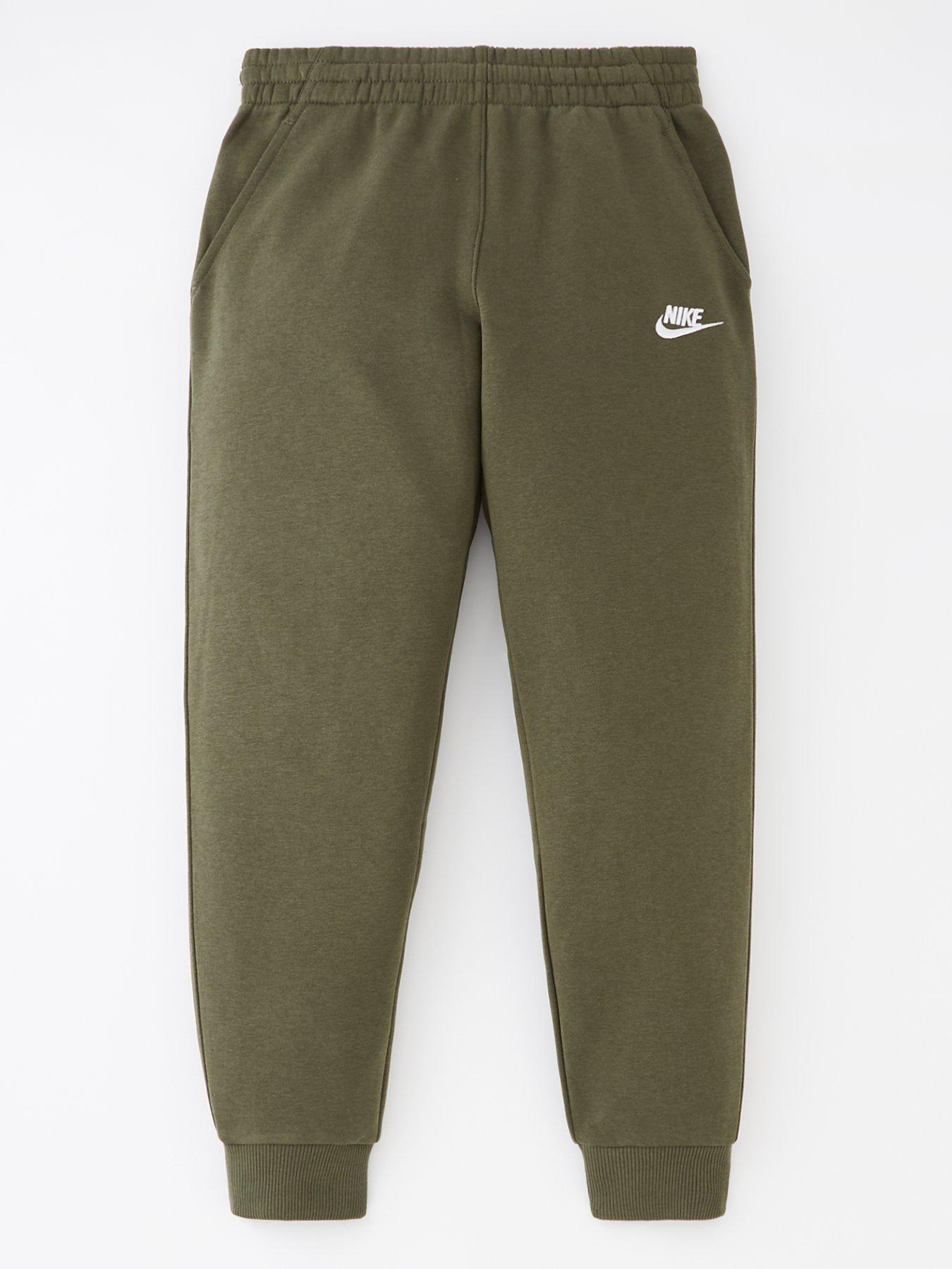 Nike Swoosh fleece joggers in brown
