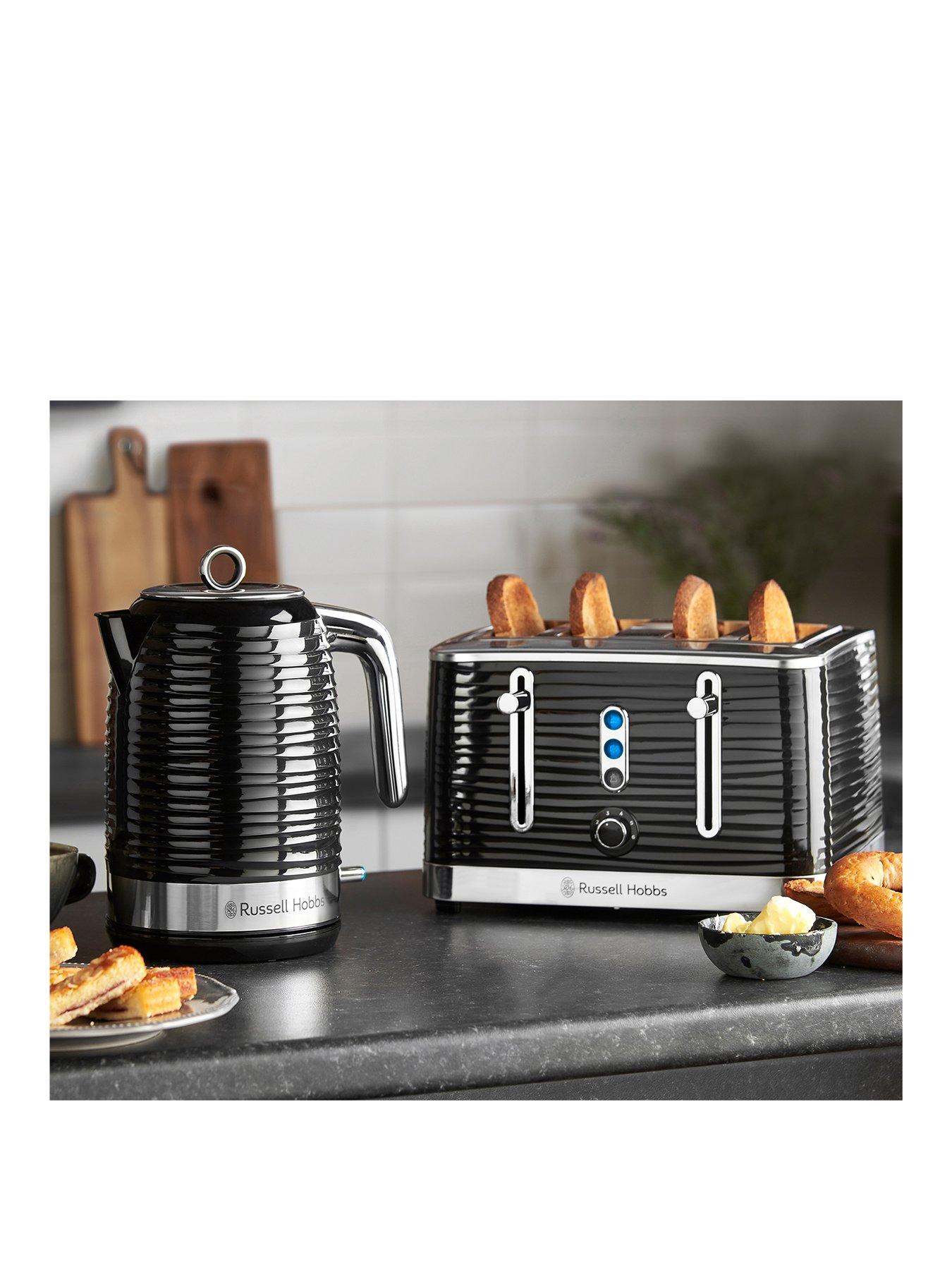 Kettle Toaster Set Black Chrome Accents Cheap Russell Hobbs Kitchen Feb Sale