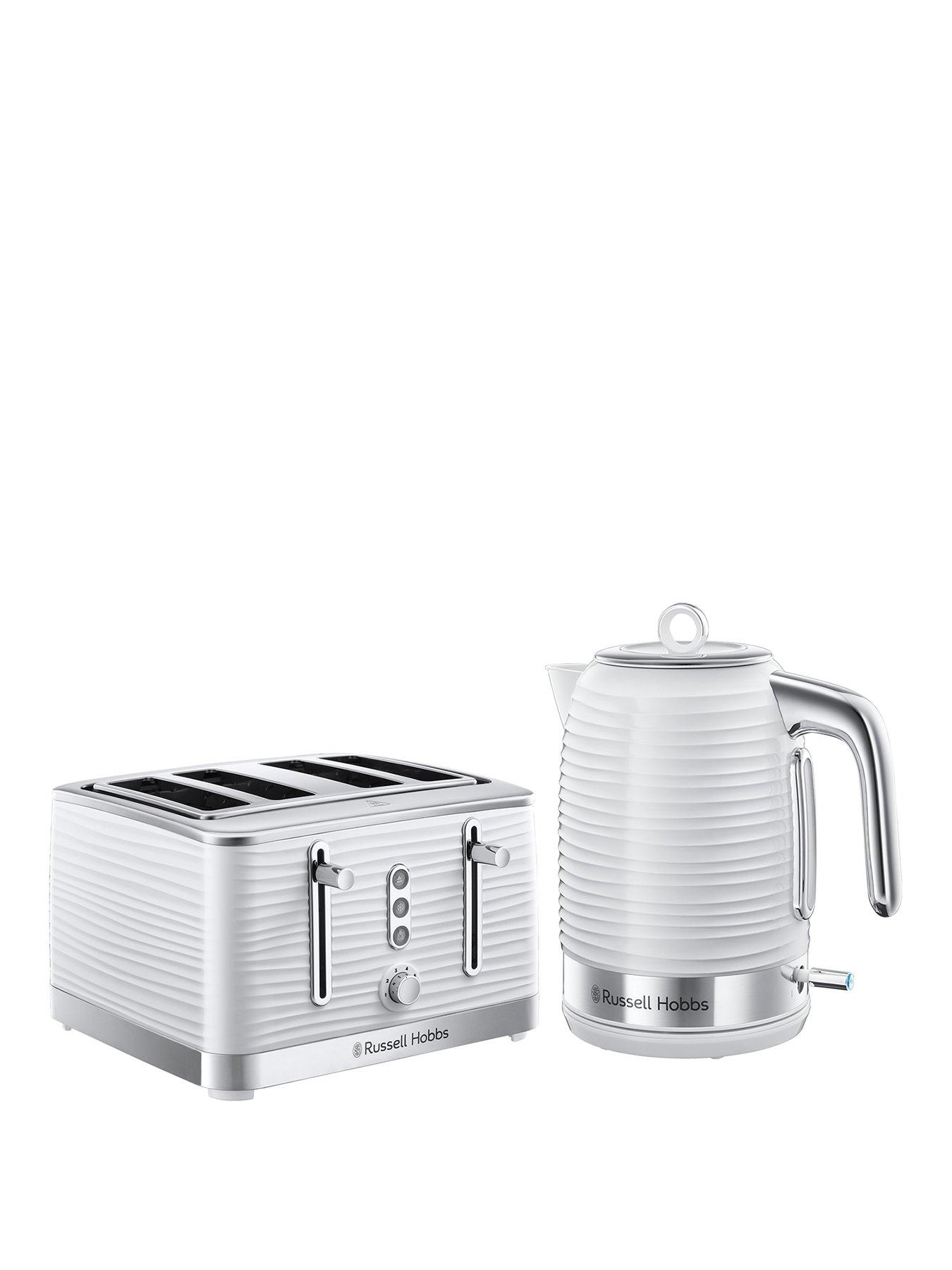 Russell Hobbs Inspire White Kettle  &  Toaster Bundle