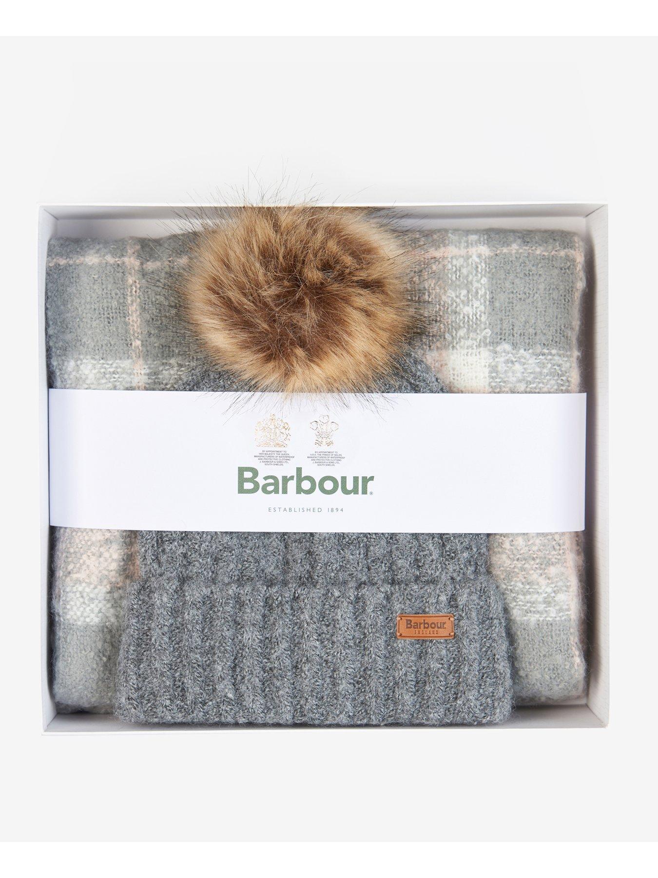 barbour-saltburn-beanie-tartan-scarf-set-grey-rosedetail