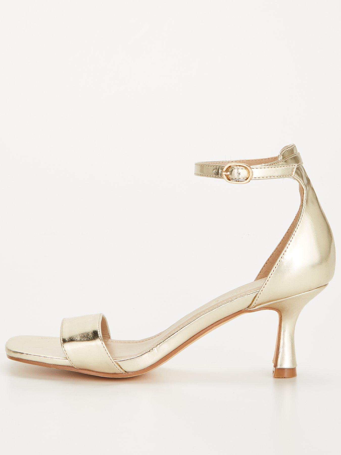 Glamorous rose gold kitten heel clearance sandals