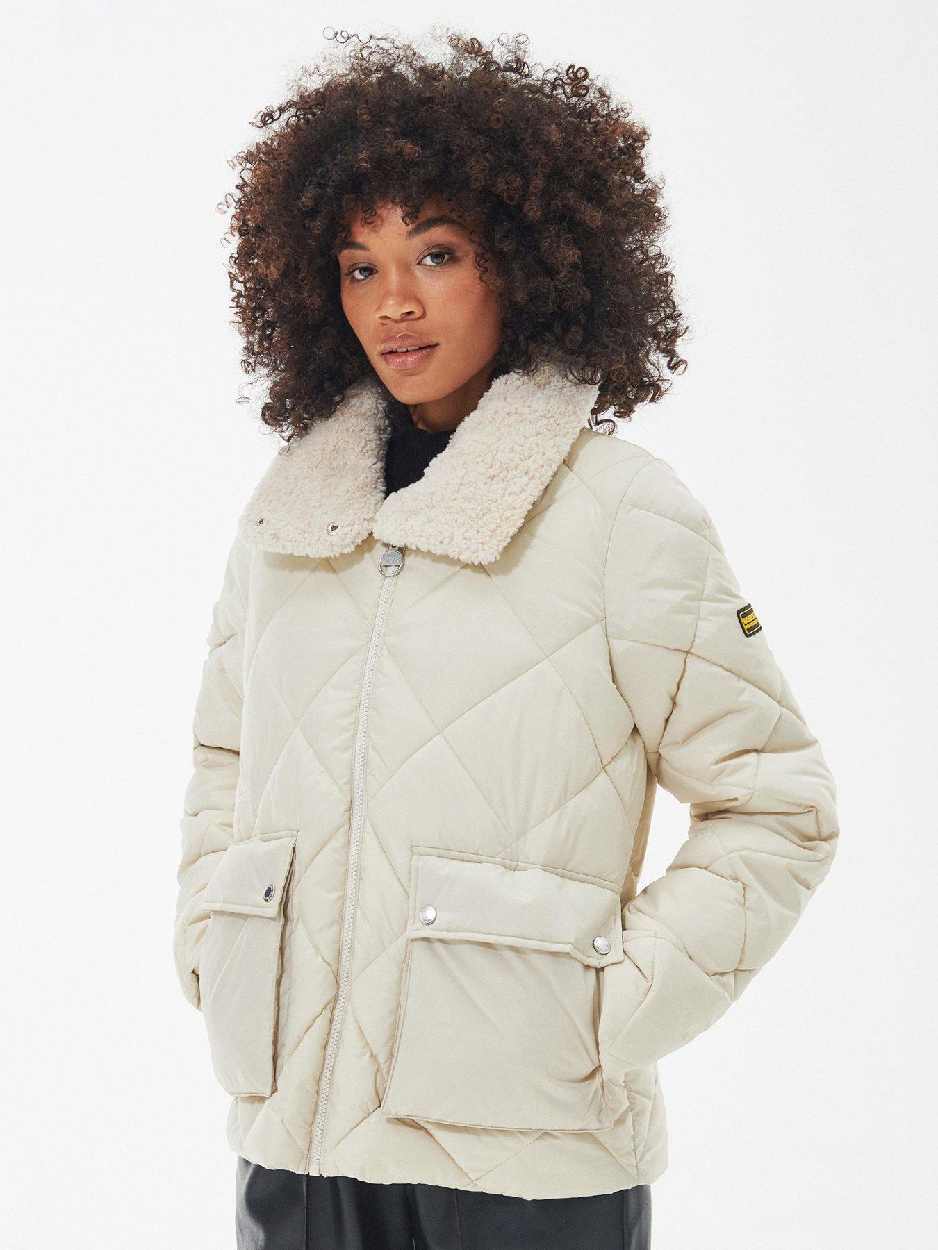 Cream quilted jacket outlet ladies