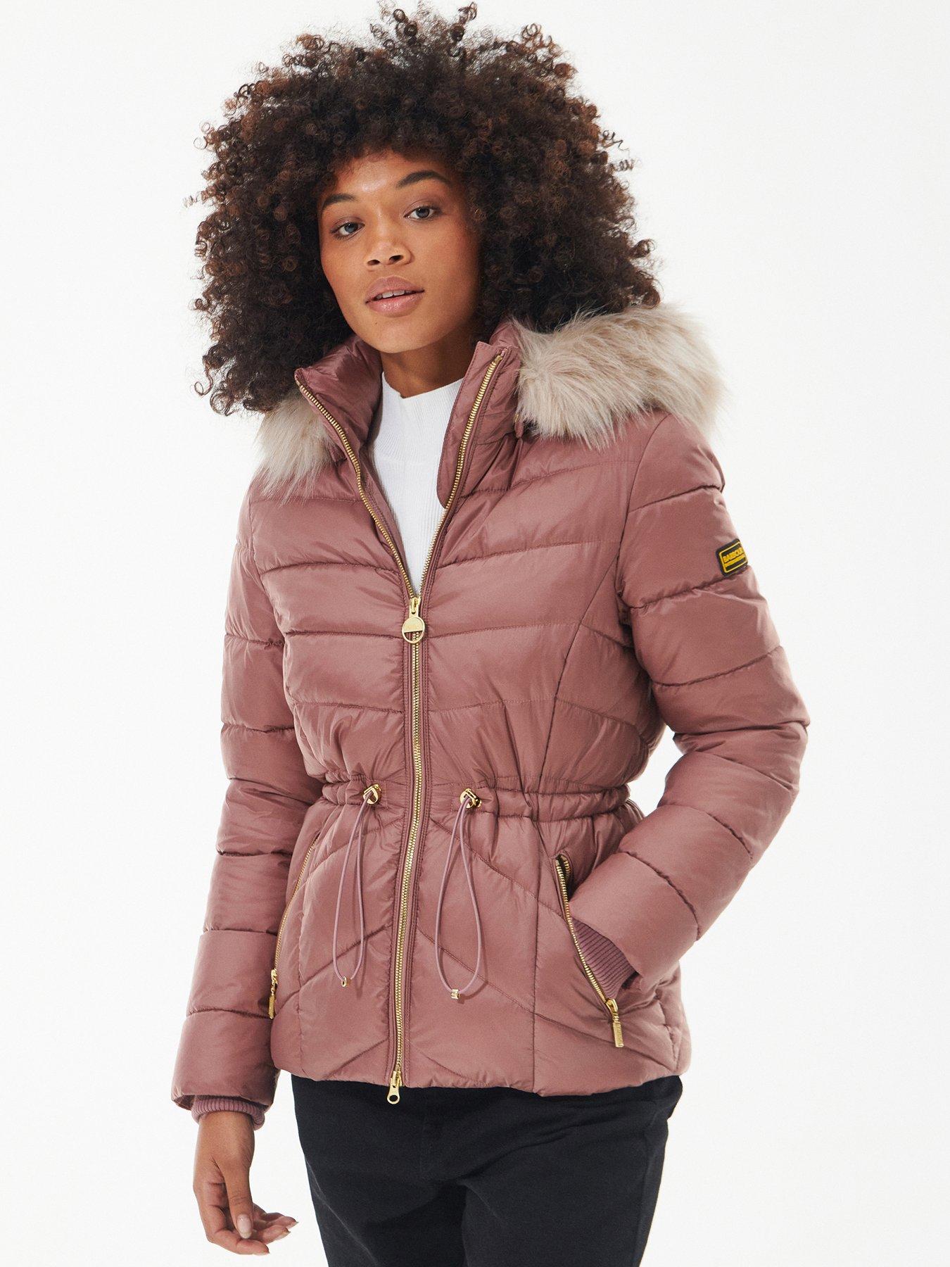 Barbour International Island Quilted Coat Pink