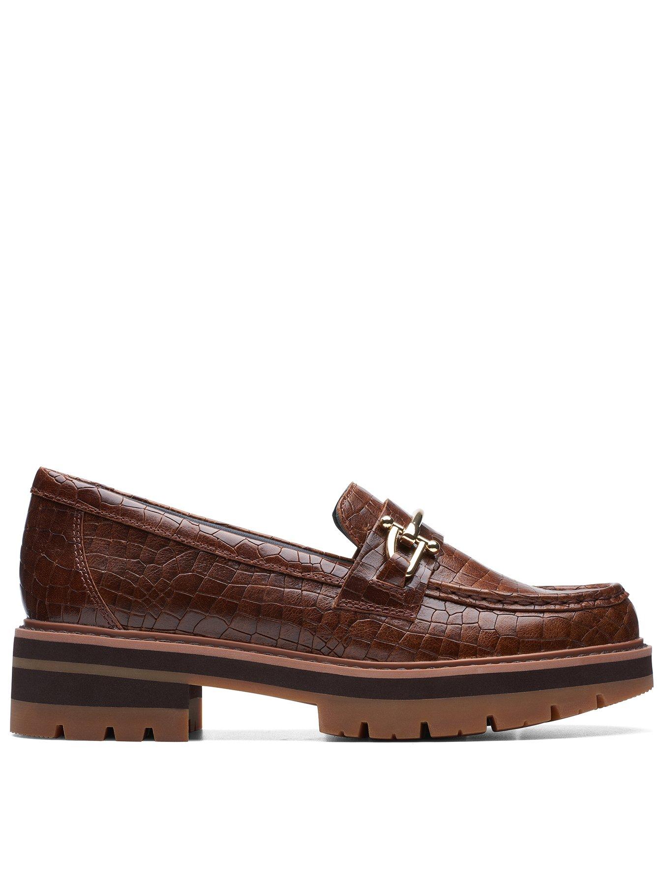 Clarks platform clearance loafers