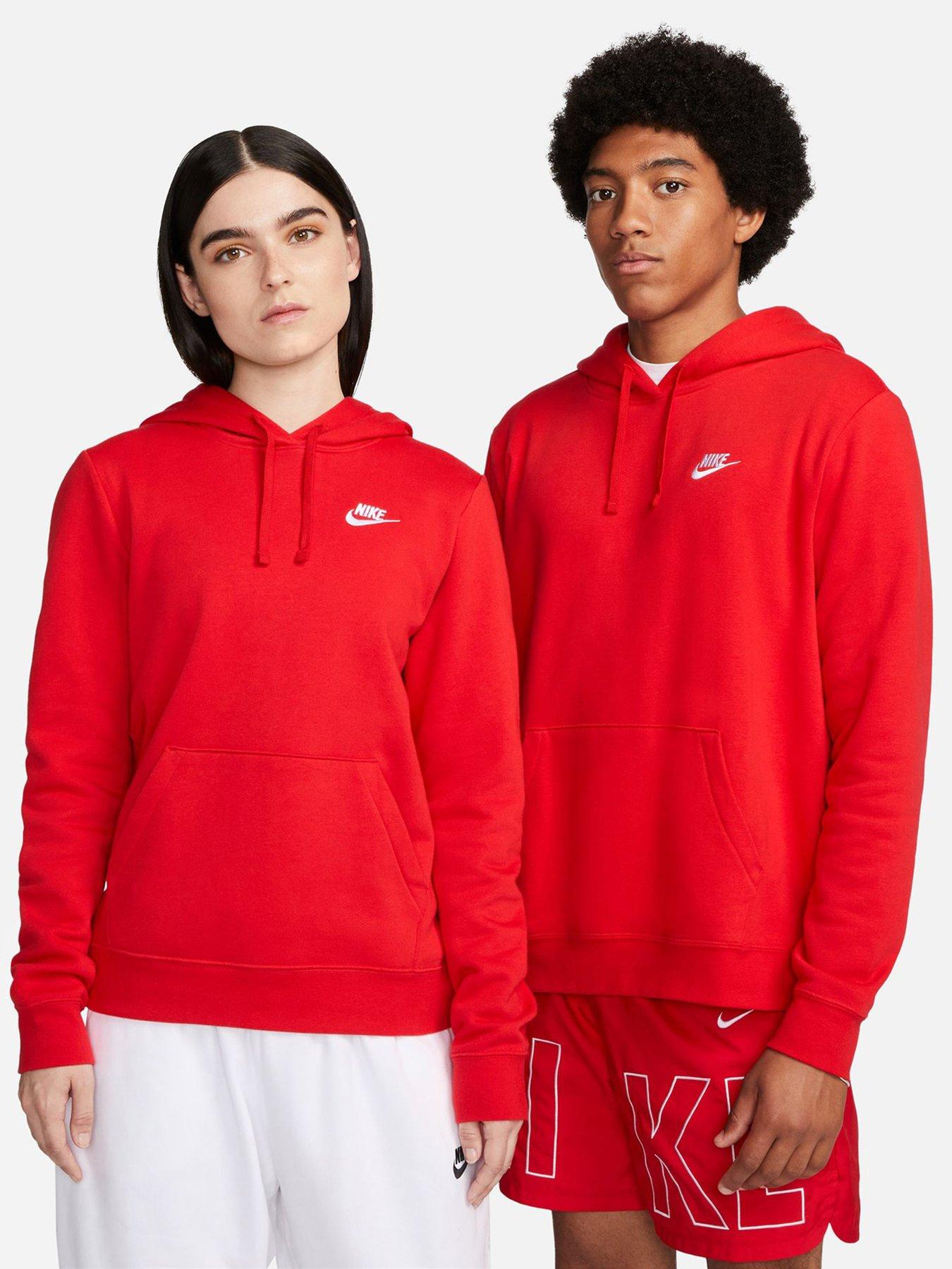 Nike sportswear club store fleece hoodie red