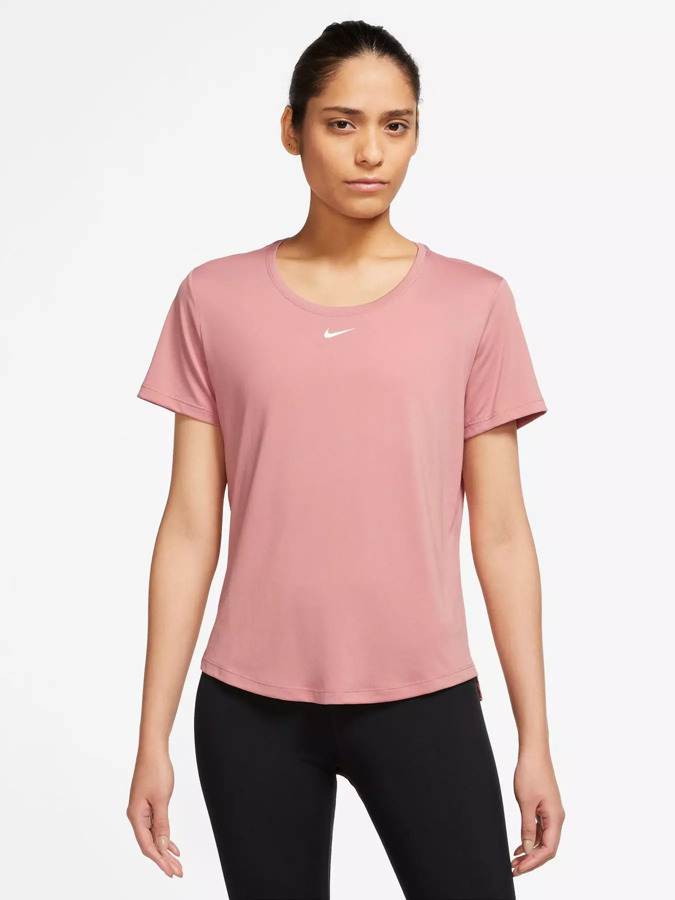 Nike, Tops, Nike Yoga Shirt Womens Size Small Blu Drifit Round Neck Short  Sleeve Slit Sides