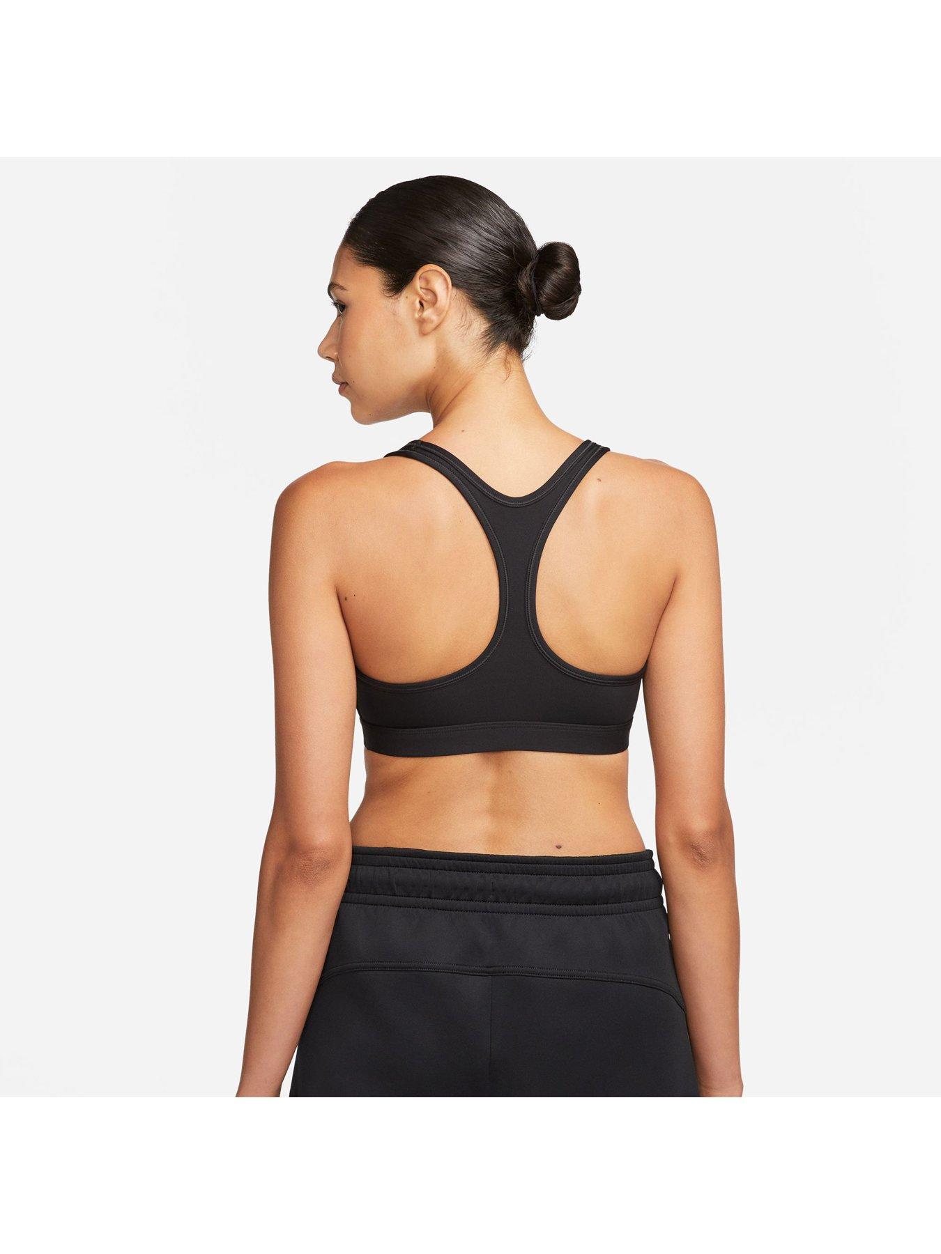 Nike Swoosh Light Support Non-Padded Sports Bra - Black/White