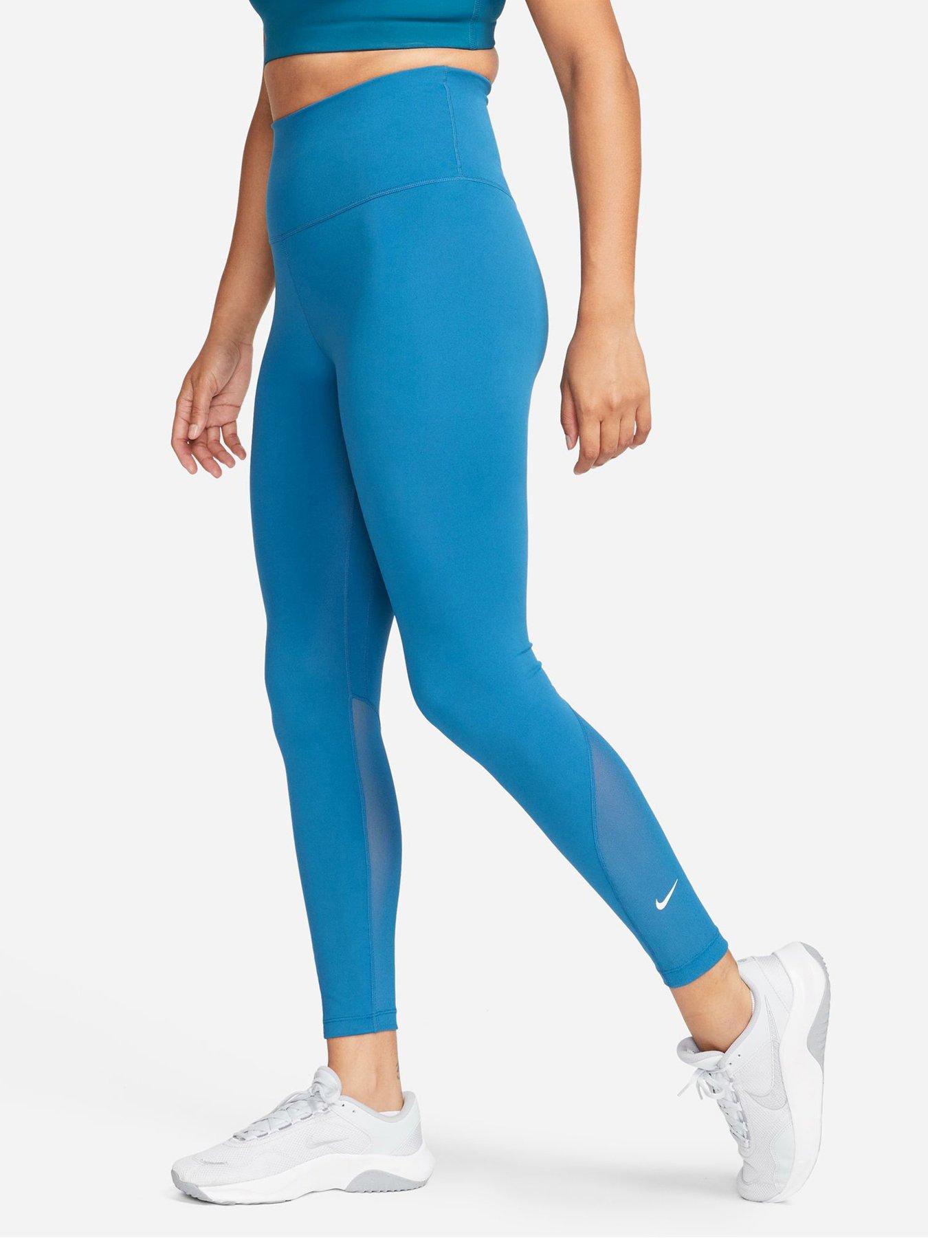 Nike Training Pro 365 high rise 7/8 leggings in teal blue