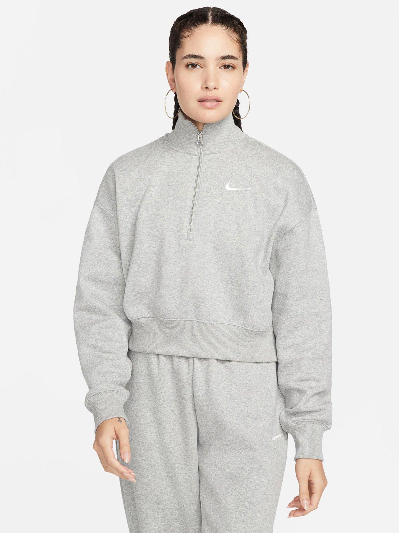 Grey Nike Fleece Crop Nike Sportswear Phoenix Fleece Women's
