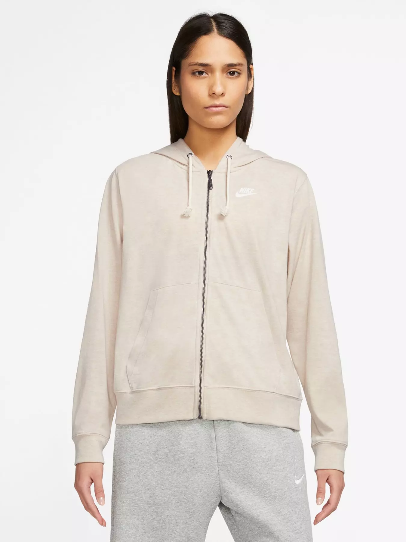 Nike Sportswear Club Fleece Women's Pullover Hoodie - Beige (Plus