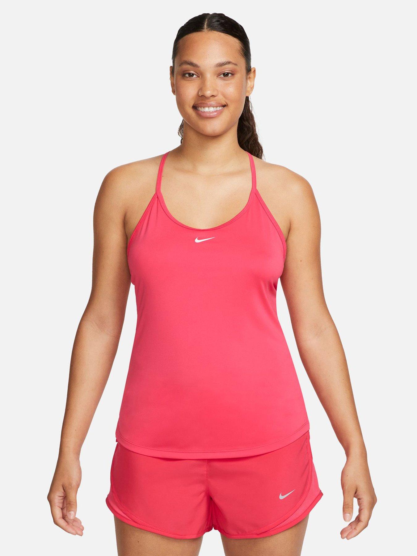 NIKE Dri-fit Gray/Pink Just Do It Racerback Sports Bra Women's Size Med 