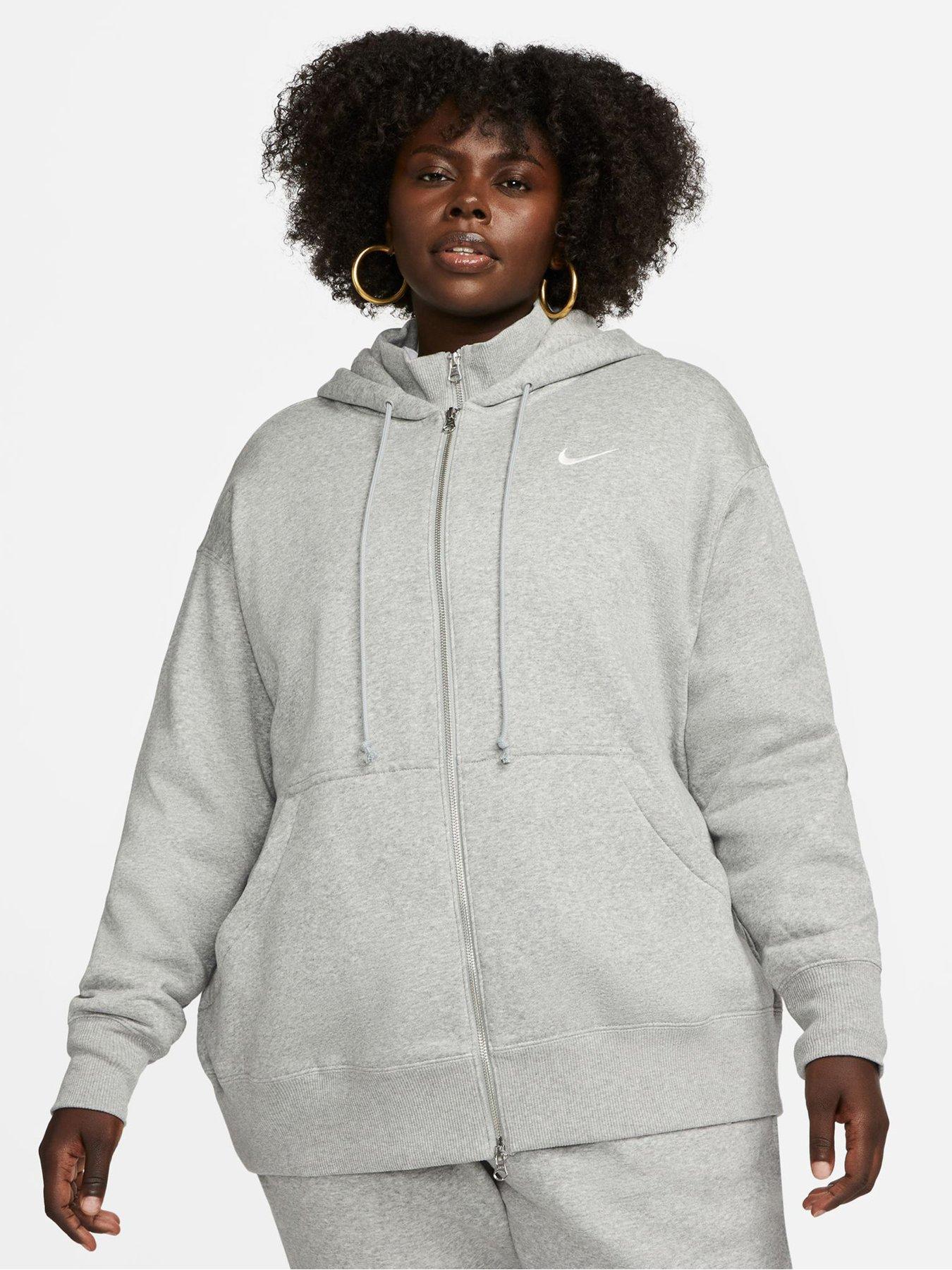 Nike Phoenix Fleece Oversized Full-Zip Hoodie - Black (Curve