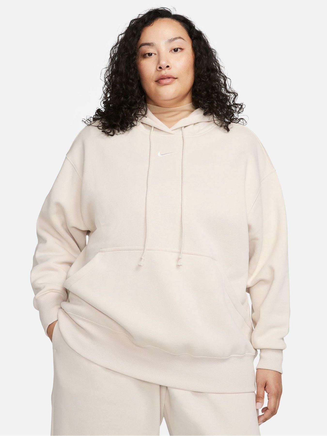 Nike Phoenix Fleece Oversized Pullover Hoodie - Light Beige (Curve)
