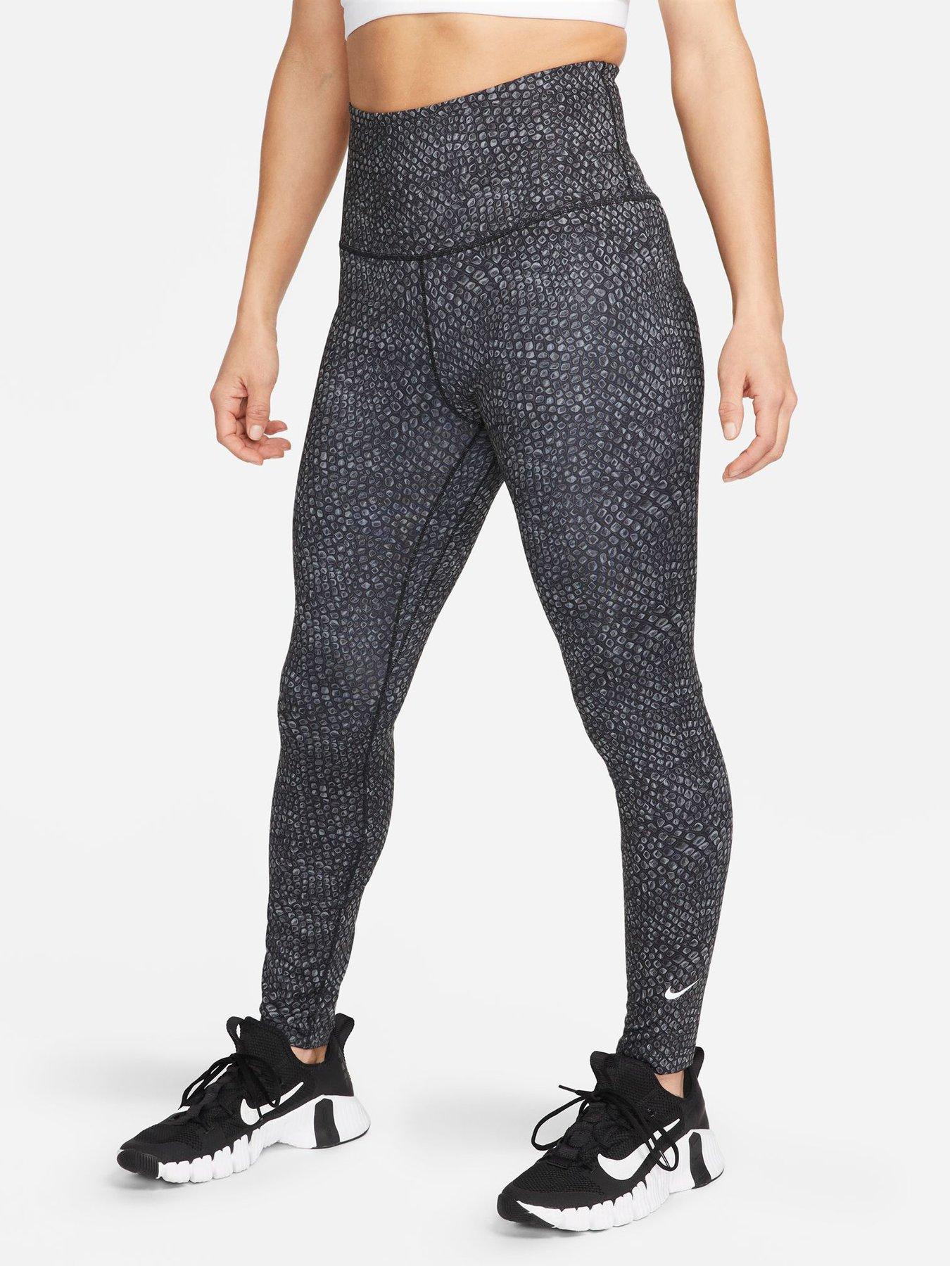 Nike Women's The One Df Leopard Print Legging - GREY/WHITE