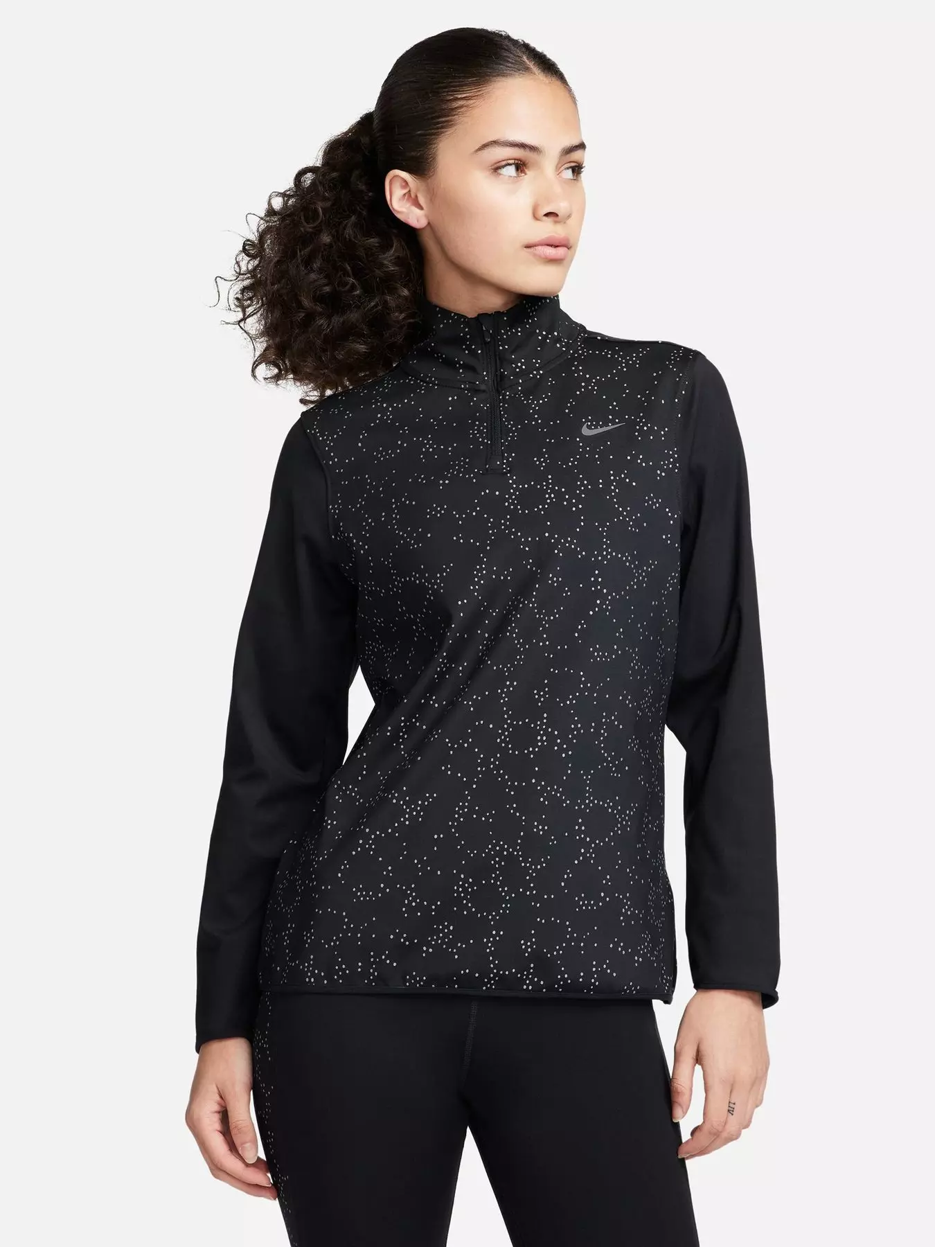 Nike Dri-FIT Women's 1/4-Zip Running Top- - Black (Curve)