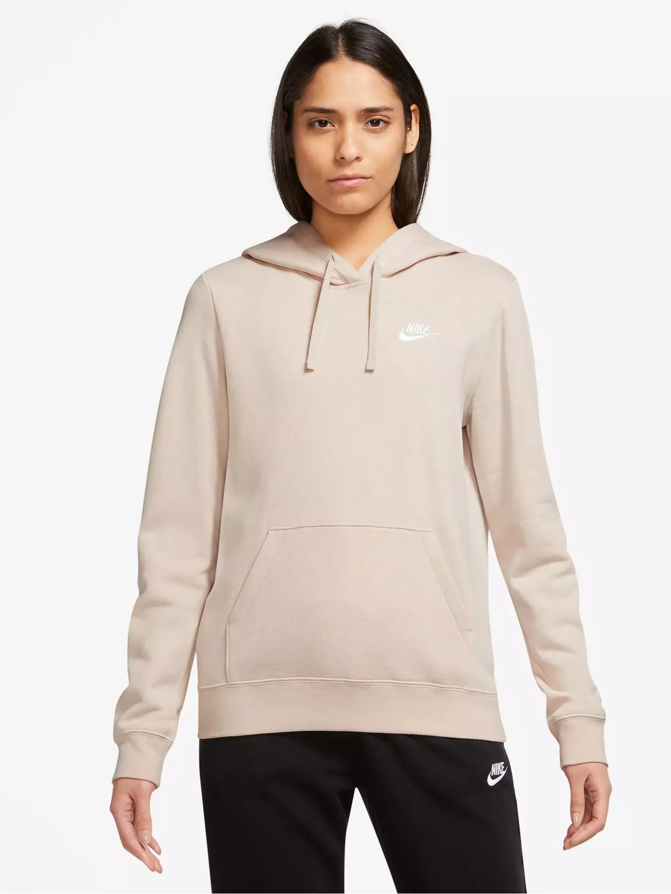 Nike Sportswear Club Fleece Women's Pullover Hoodie - Beige (Plus Size)