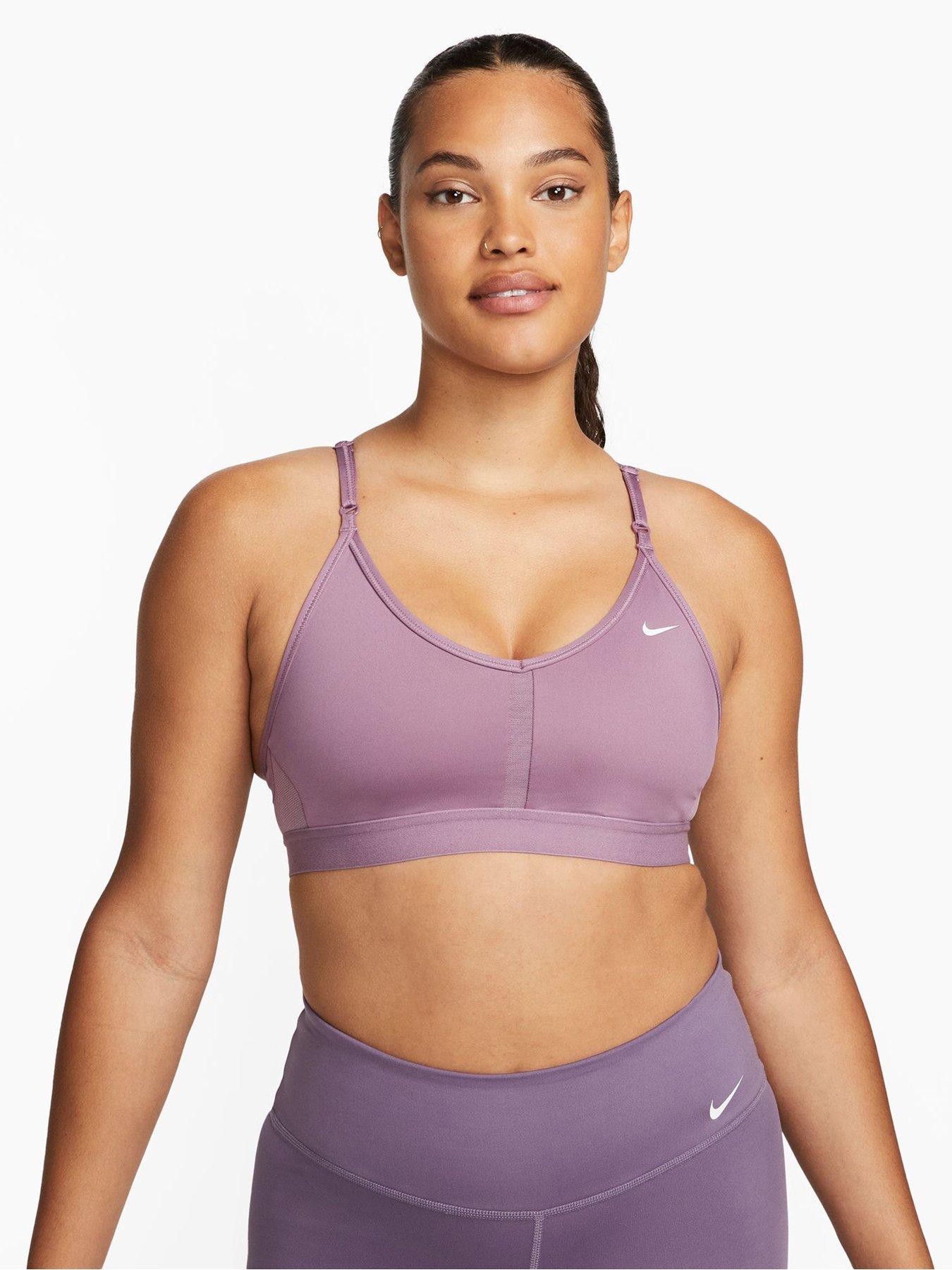 Nike Indy Seamless Ribbed Light-support Non-padded Sports Bra in Purple