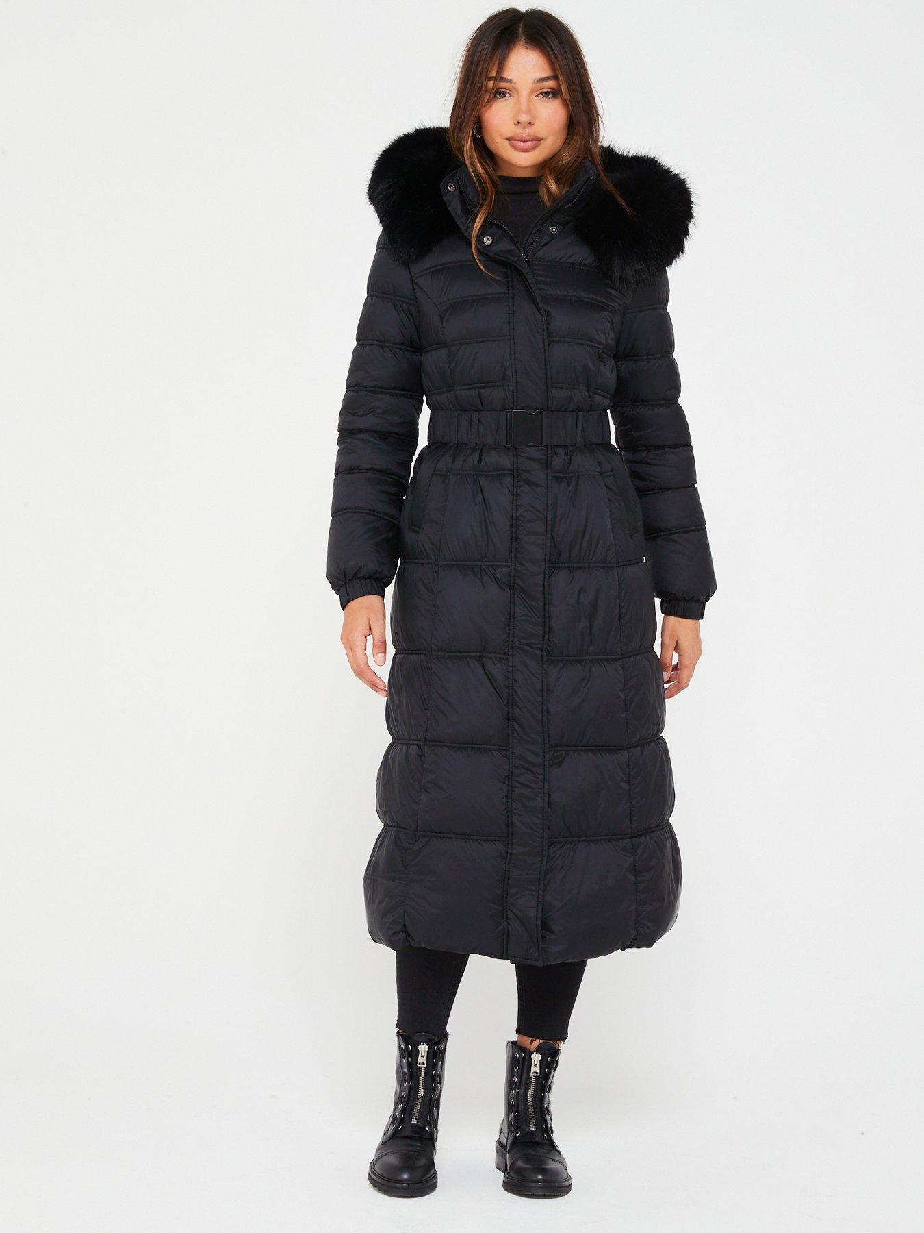 Belted padded coat best sale