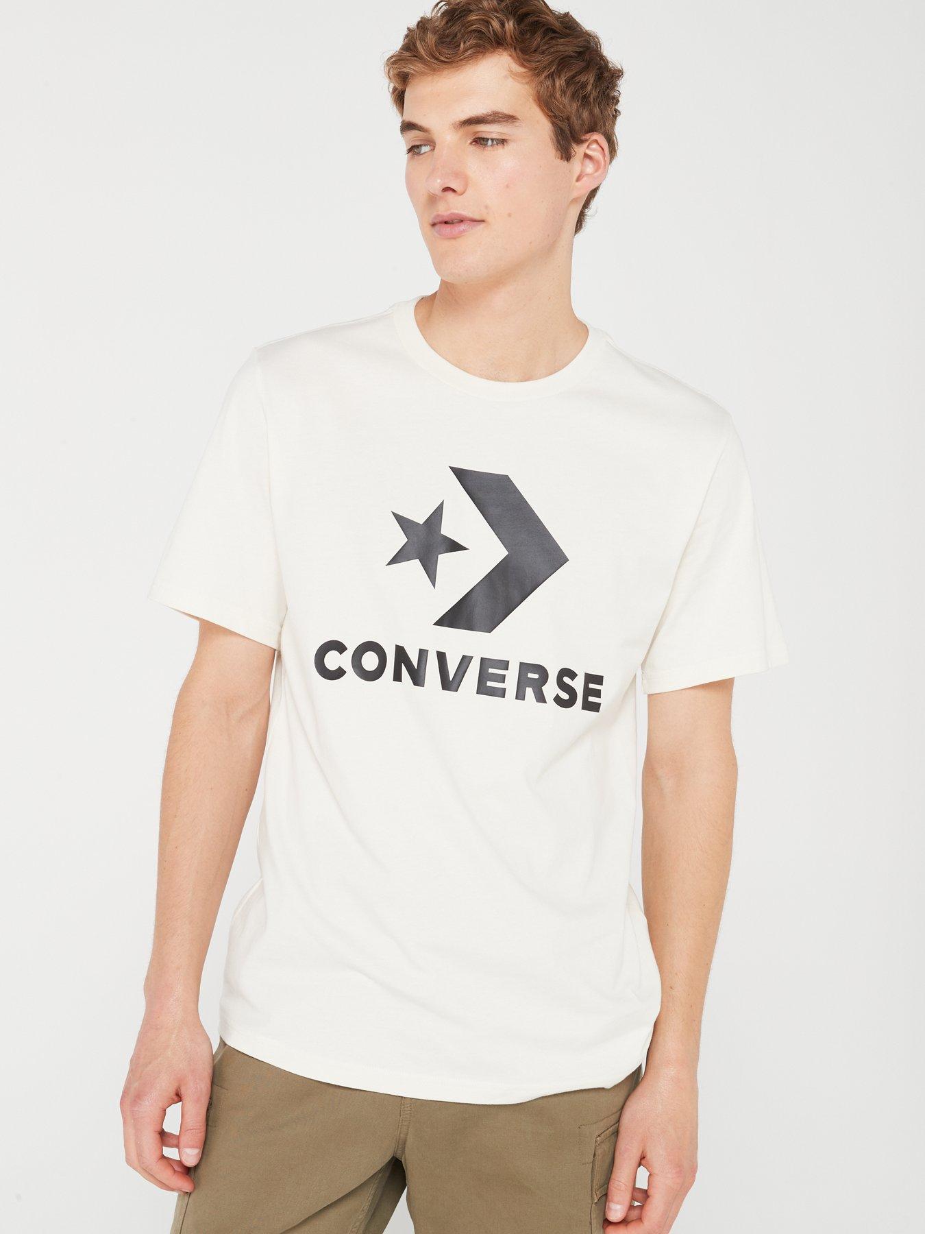 Converse Center Front Large Logo Star Chevron Short Sleeve T-Shirt - White