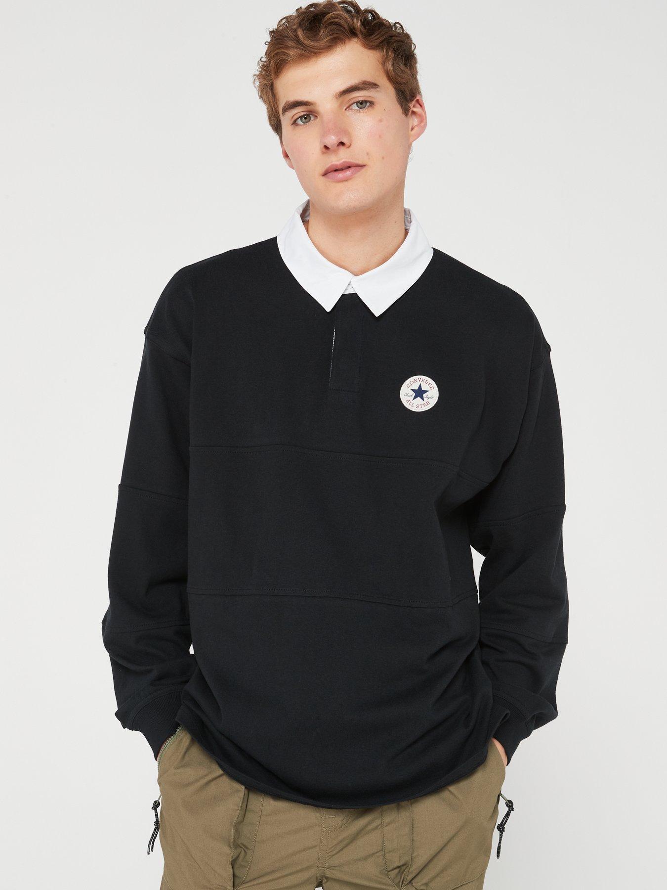 converse-long-sleeve-branded-rugby-topnbsp--blackfront