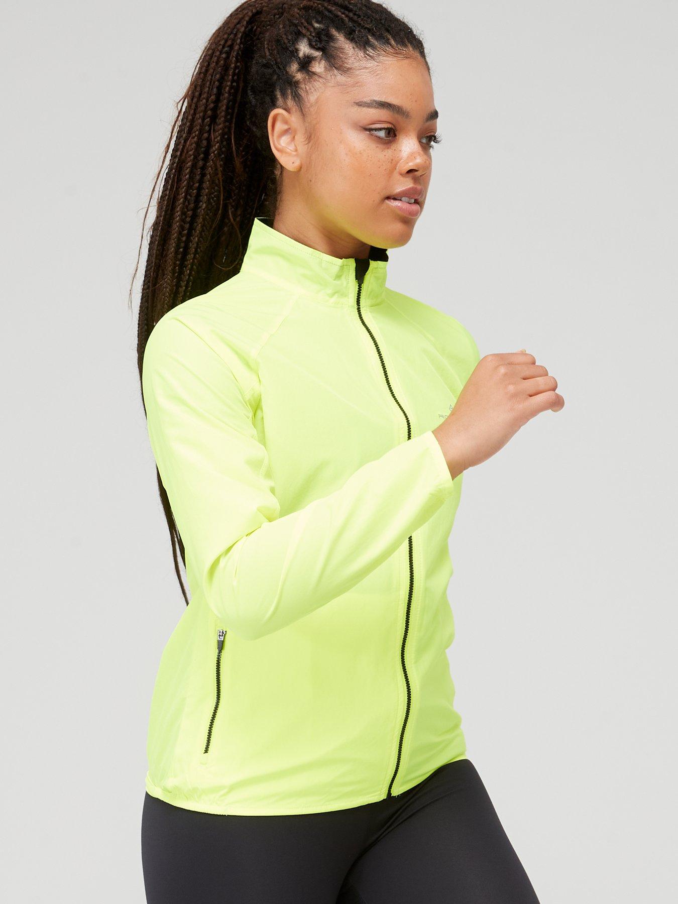 Neon yellow discount running jacket women's