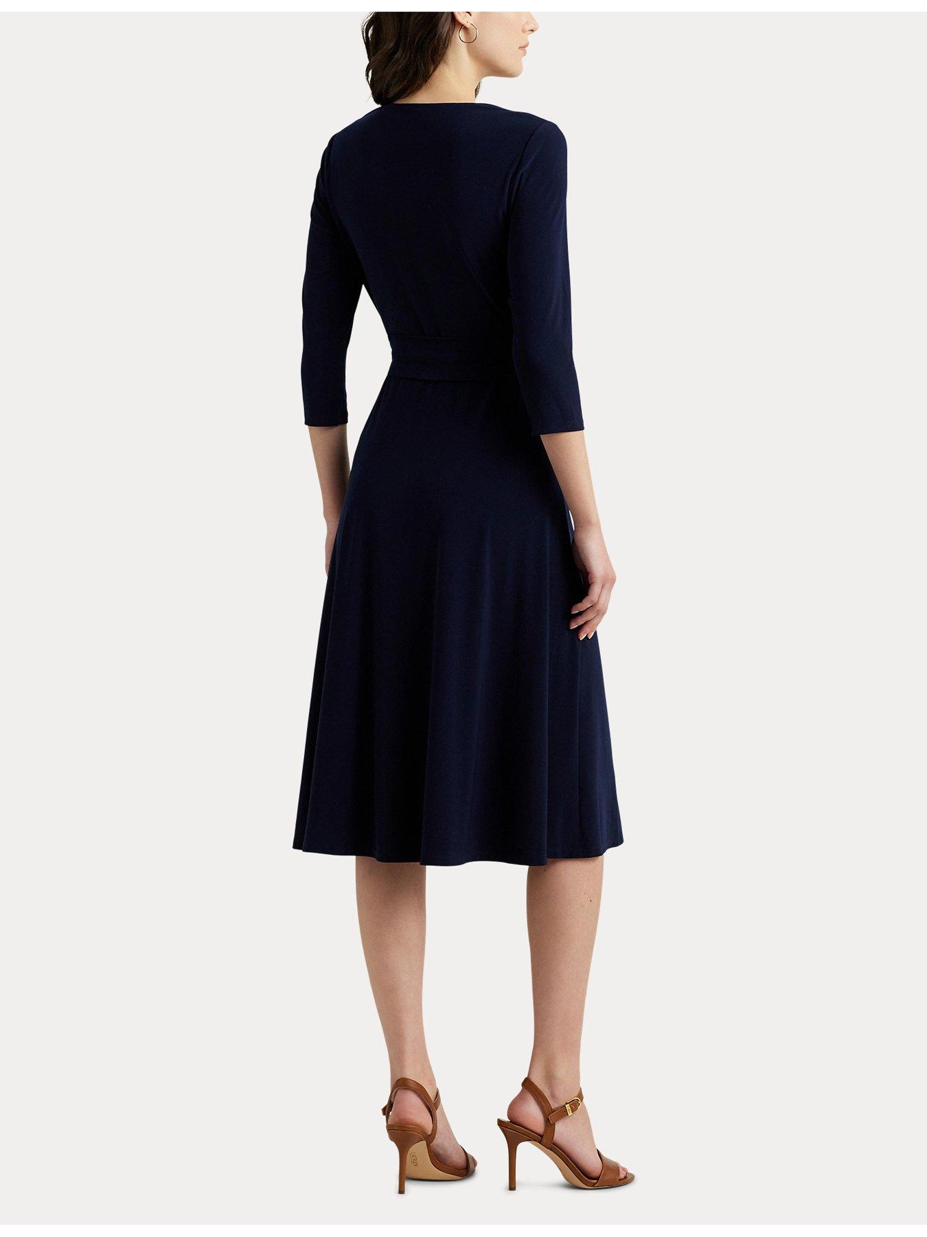 lauren-by-ralph-lauren-carlyna-34-sleeve-day-dress-lighthouse-navystillFront