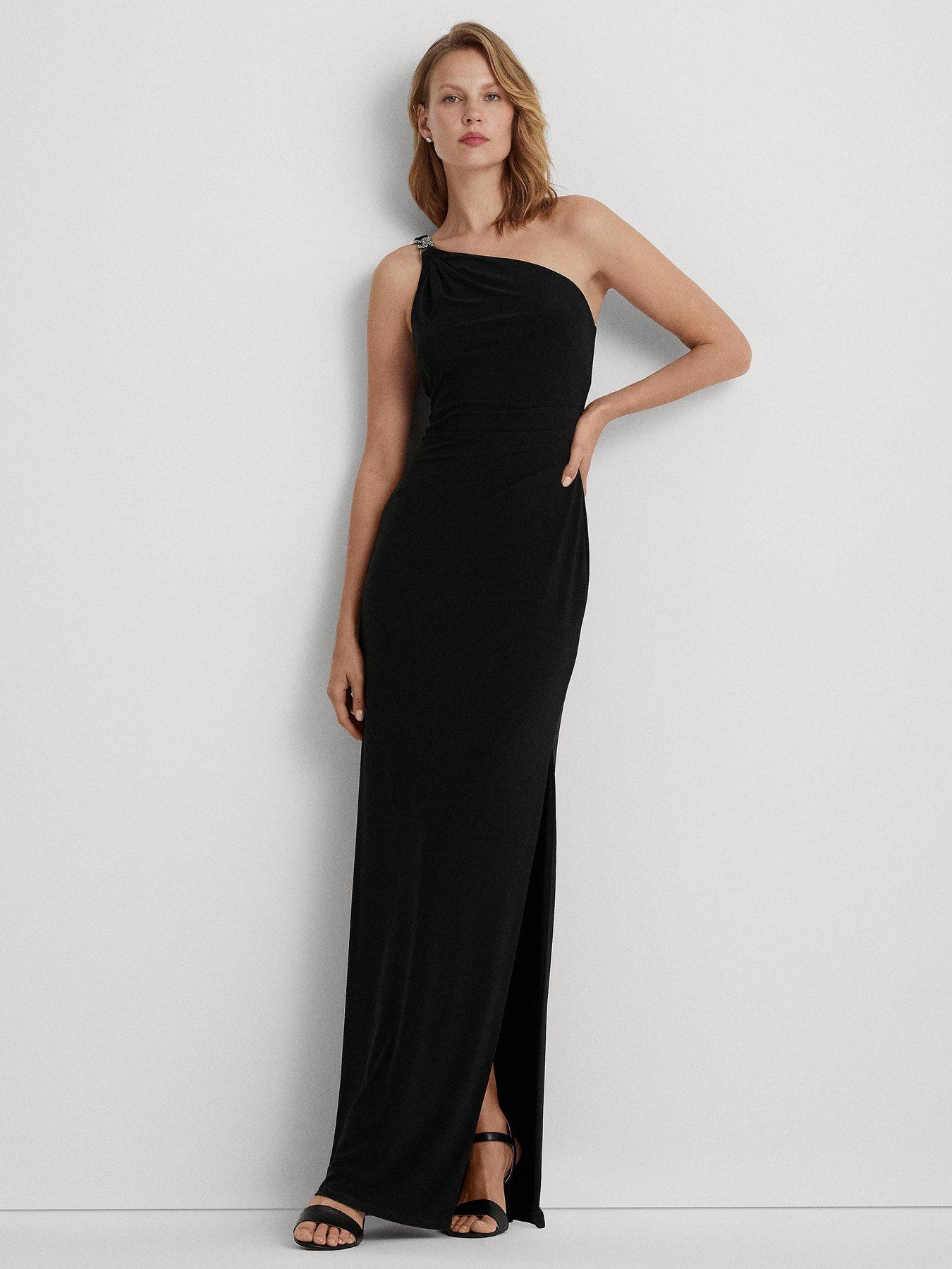 lauren-by-ralph-lauren-belina-one-shoulder-evening-dress-blackfront