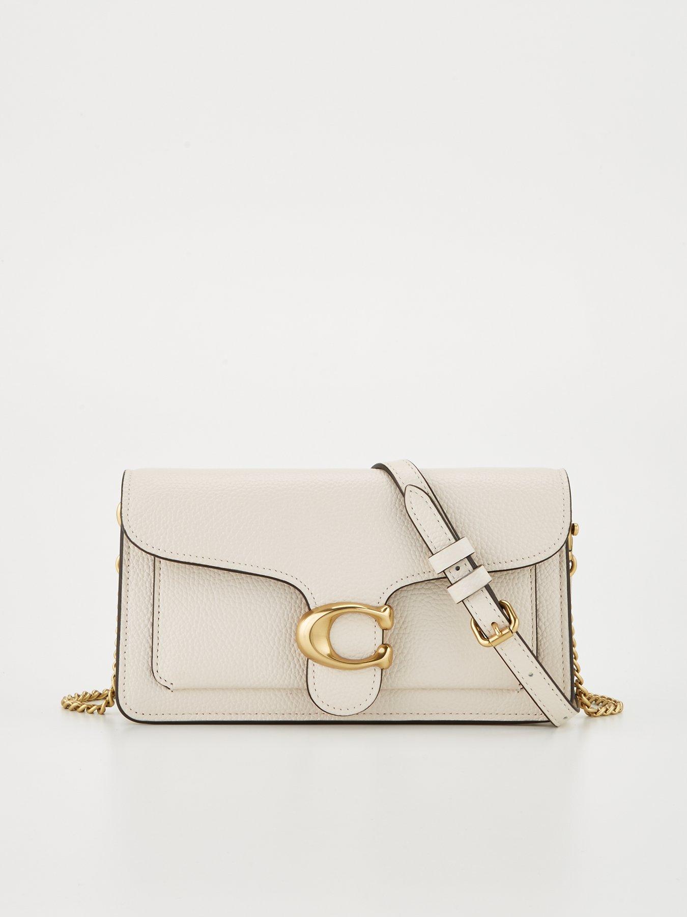 Image 1 of 5 of COACH Tabby Polished Pebble Chain Clutch Bag&nbsp;- Chalk