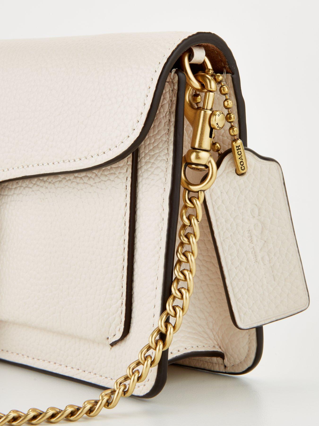 Image 4 of 5 of COACH Tabby Polished Pebble Chain Clutch Bag&nbsp;- Chalk