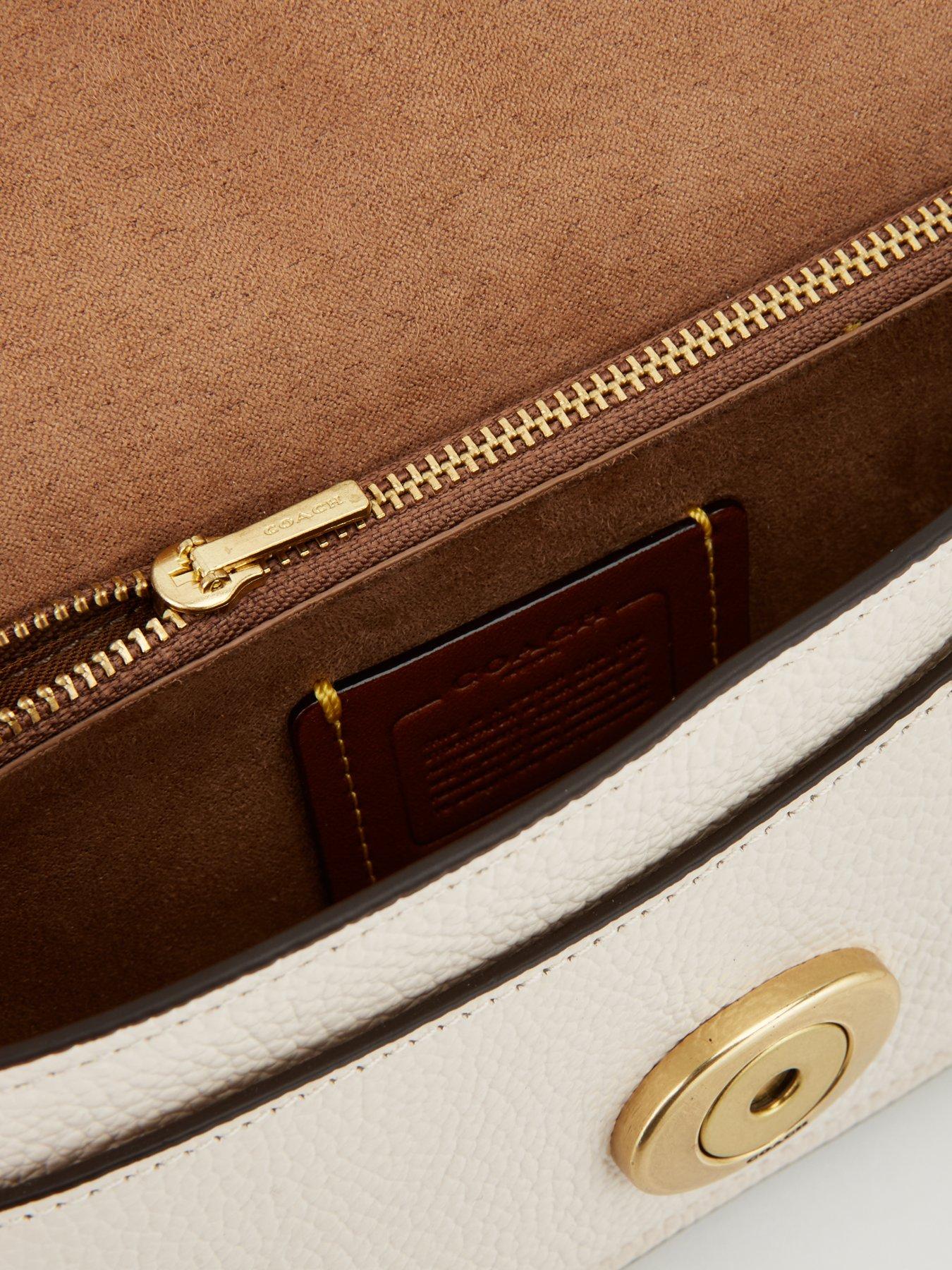 Image 5 of 5 of COACH Tabby Polished Pebble Chain Clutch Bag&nbsp;- Chalk