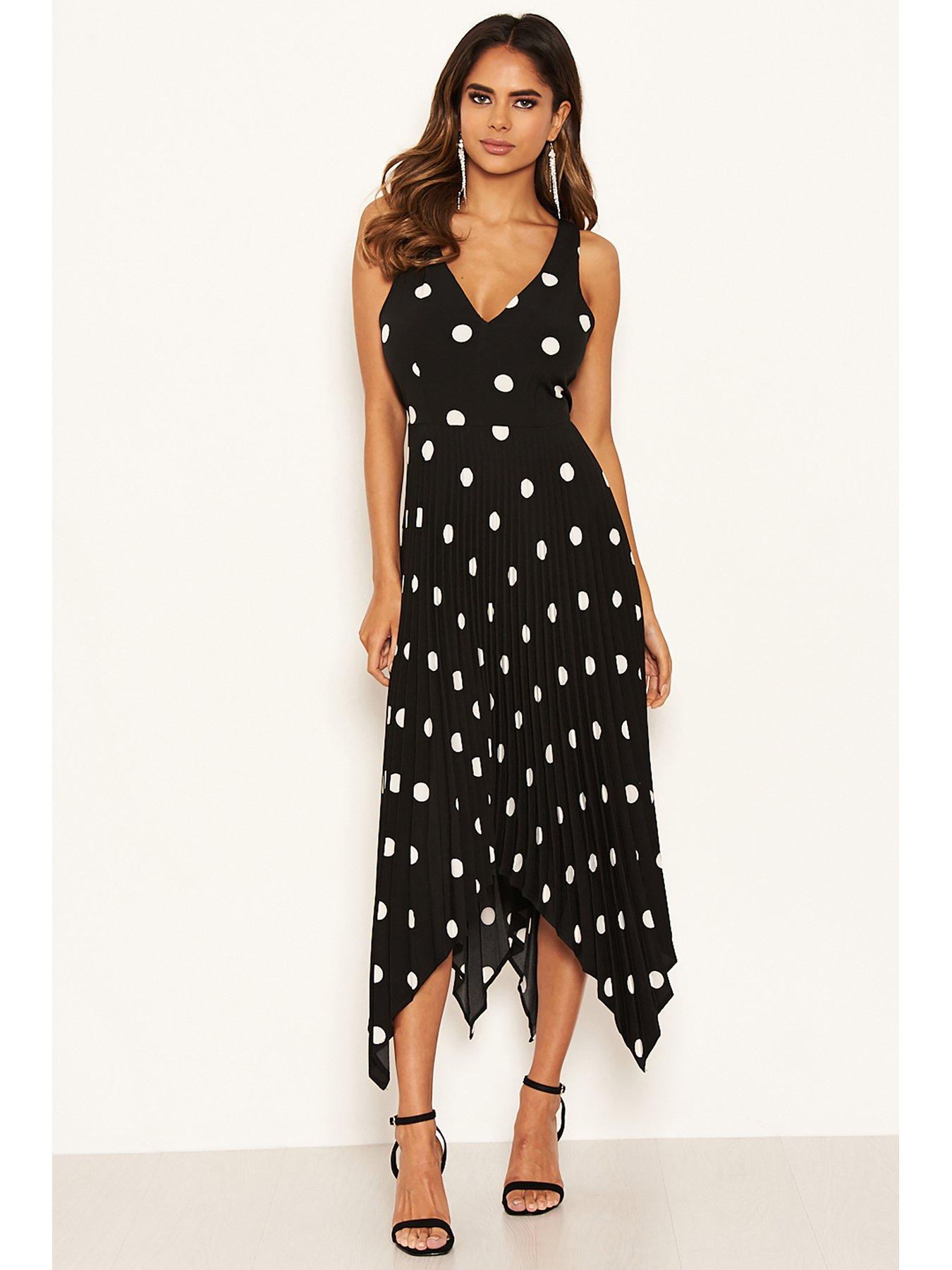 Black and white discount polka dot midi dress