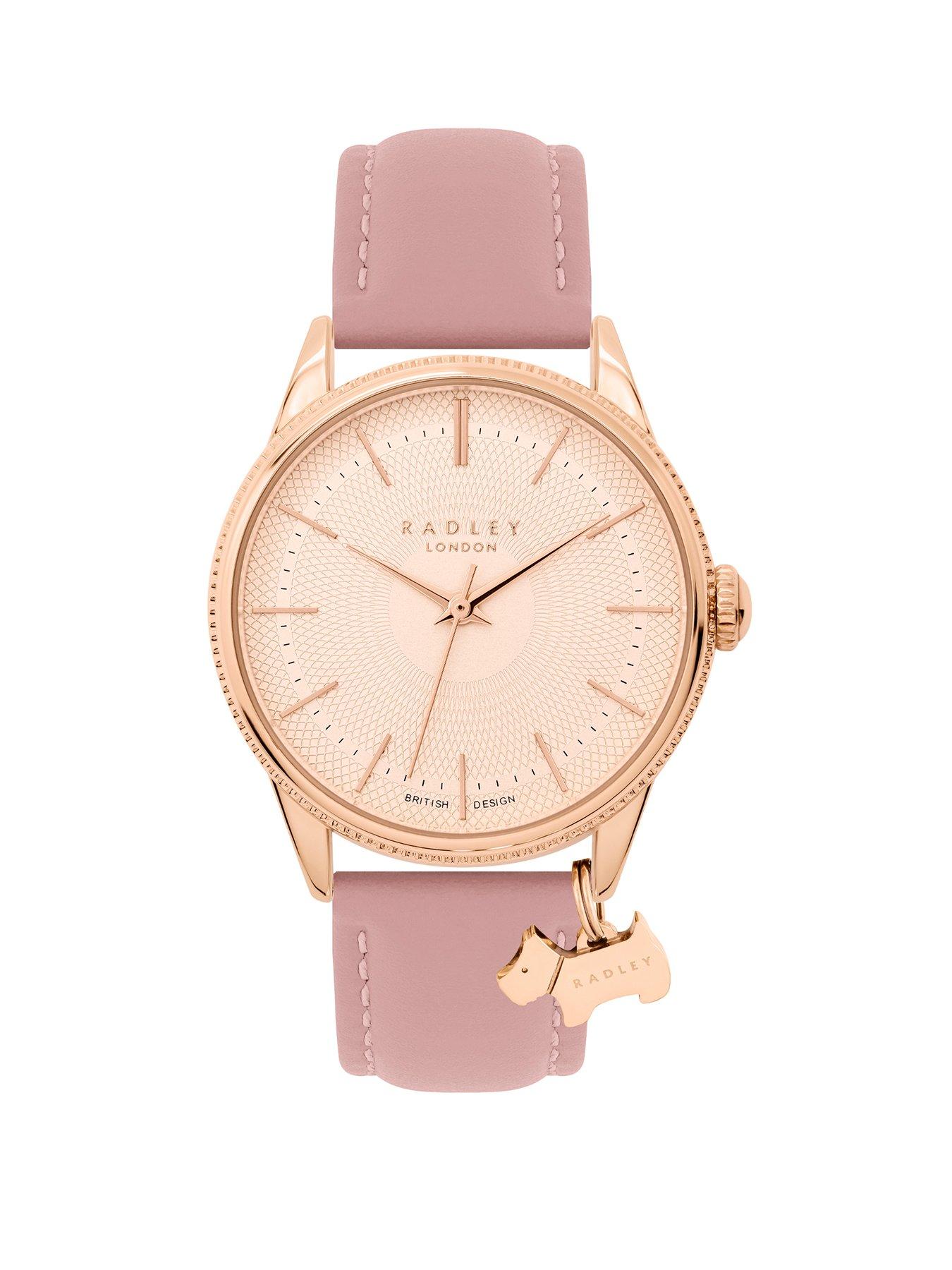 Radley Women's Etched Dial Leather Strap Watch, RY21294 Ink Blue