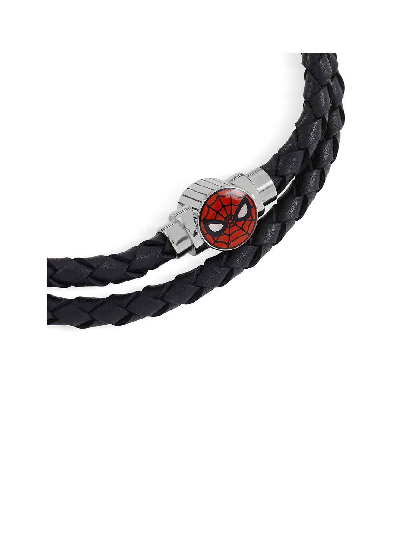 marvel-disneys-marvel-spider-man-stainless-steel-double-wrap-woven-braceletstillFront