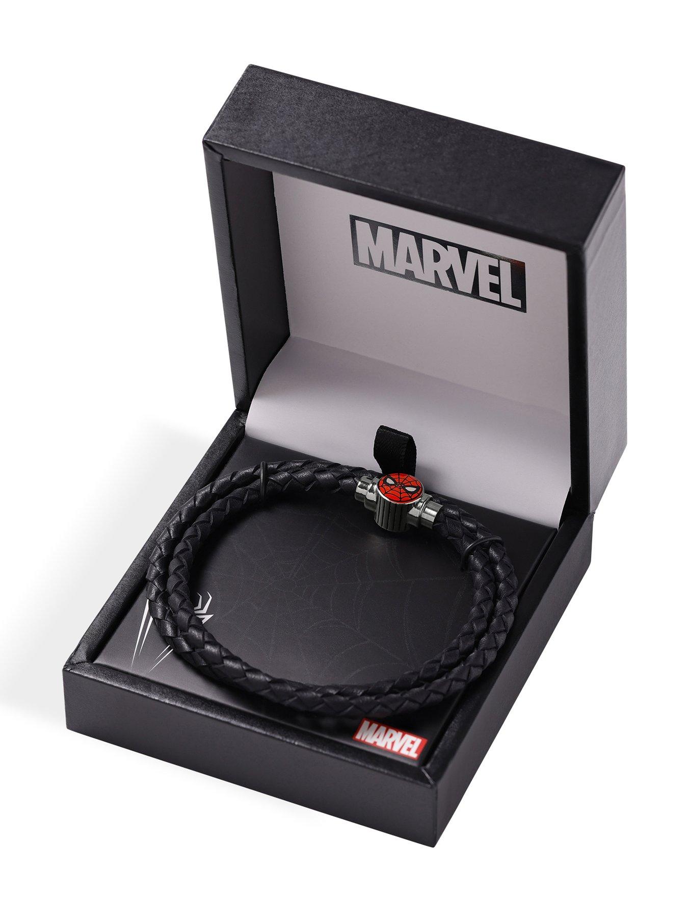 marvel-disneys-marvel-spider-man-stainless-steel-double-wrap-woven-braceletback