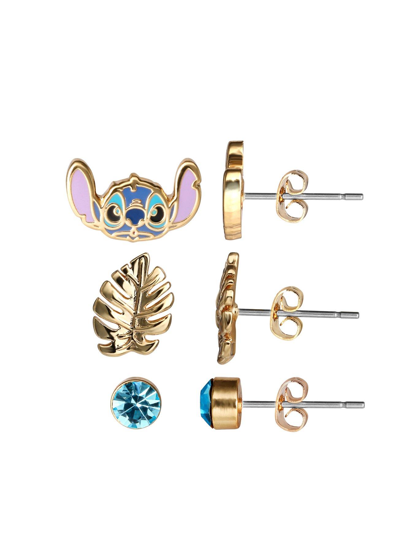 disney-disney-lilo-amp-stitch-blue-and-gold-coloured-3-piece-earring-setstillFront