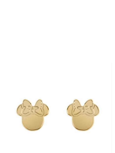disney-disney-minnie-mouse-yellow-gold-plated-sterling-silver-stud-earrings