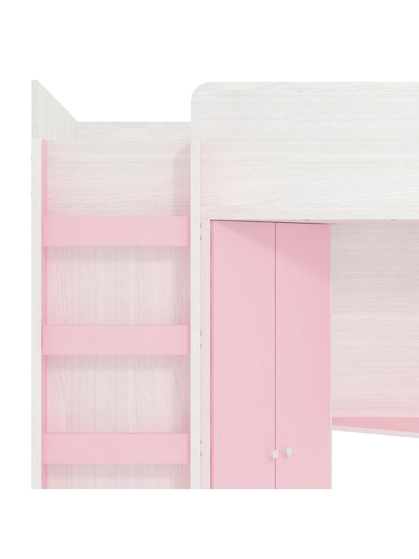 very-home-miami-fresh-high-sleeper-bed-with-desk-wardrobenbspshelves-and-mattress-options-buy-and-save-pinkdetail