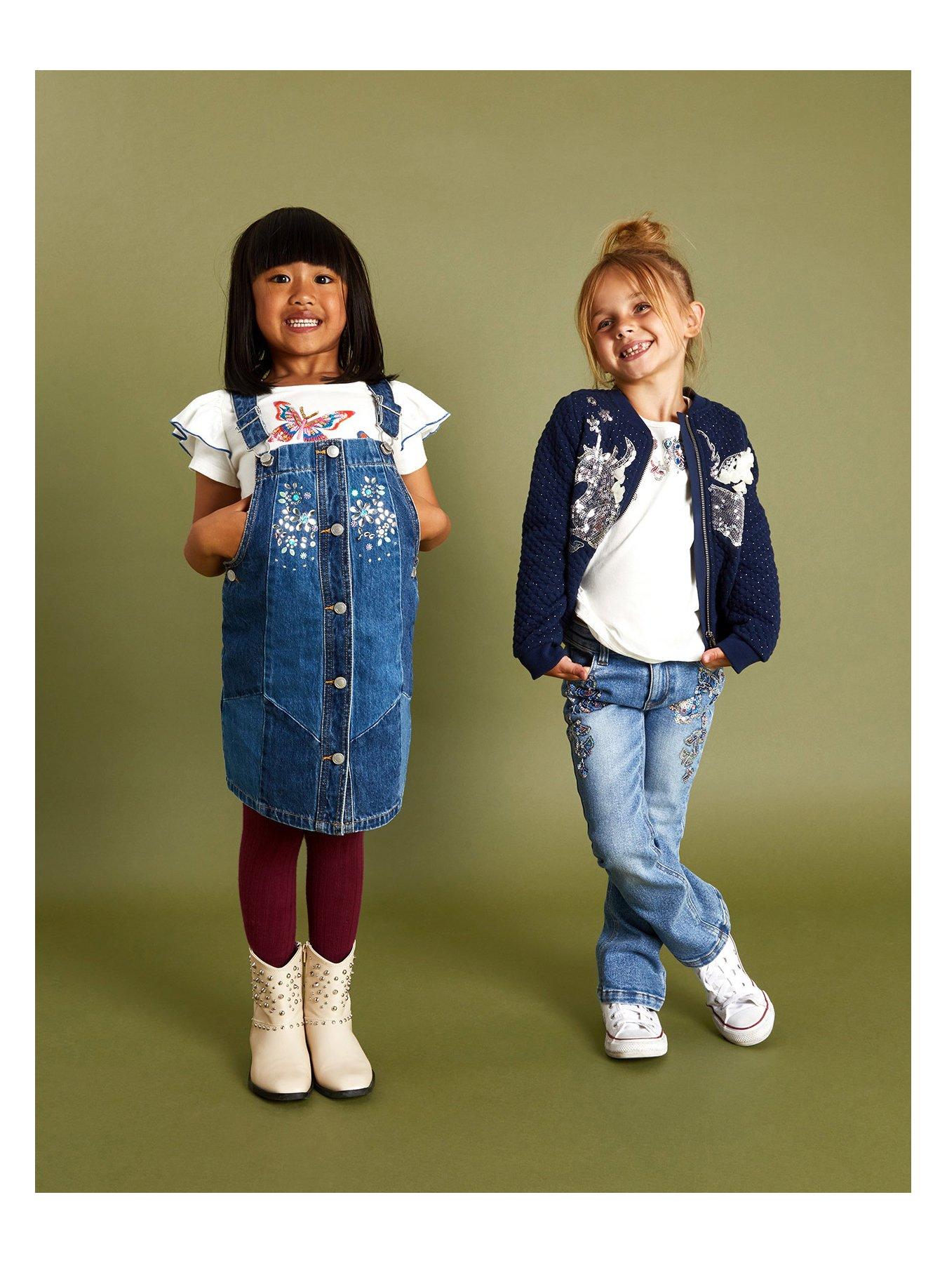 Girls Sequin Unicorn Quilted Bomber Jacket Navy