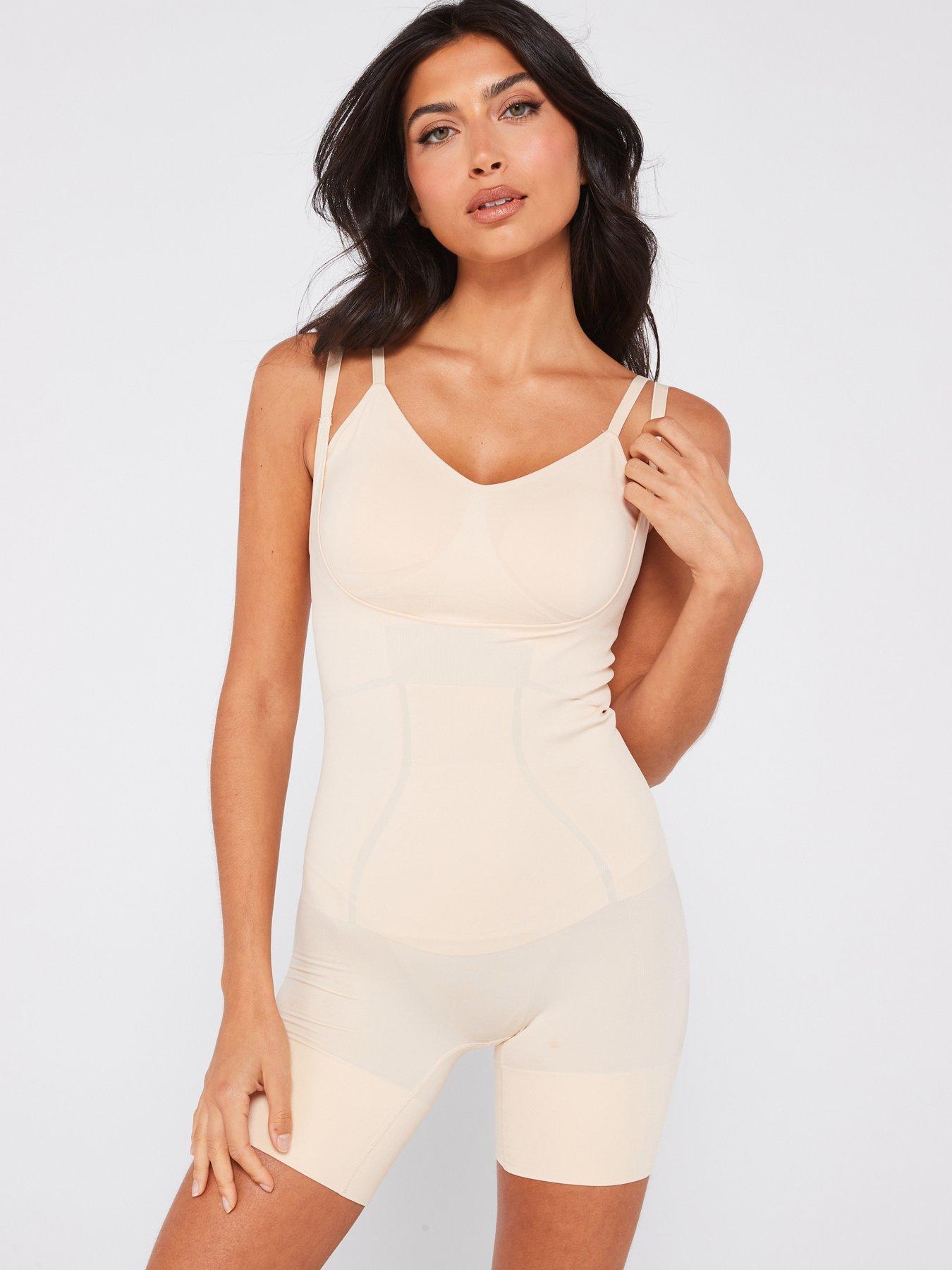 Image 3 of 4 of DORINA Open Bust Romper With Open Gusset - Beige