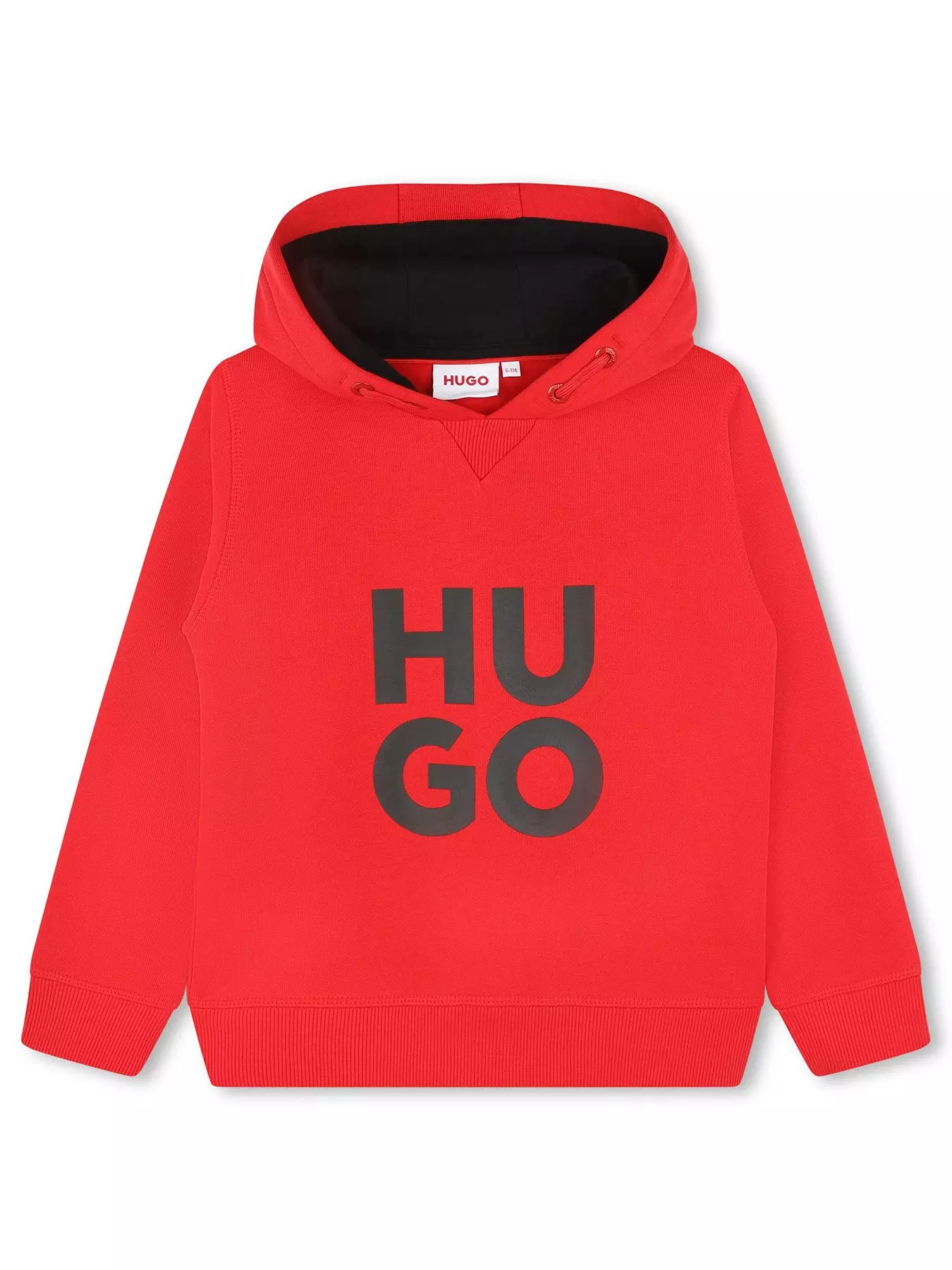 HUGO - Relaxed-fit hoodie in cotton with stacked logo