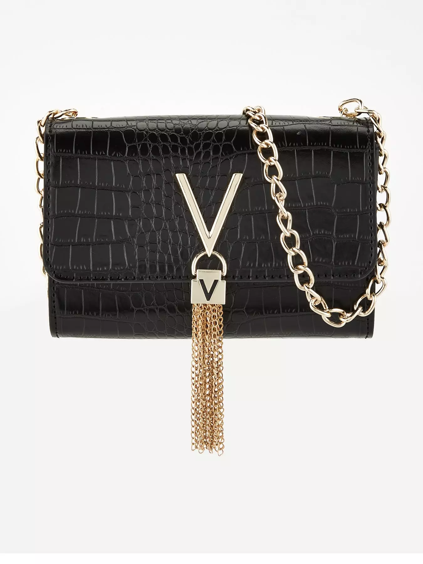 Valentino by Mario Valentino Black Audrey Croco Embossed Eco