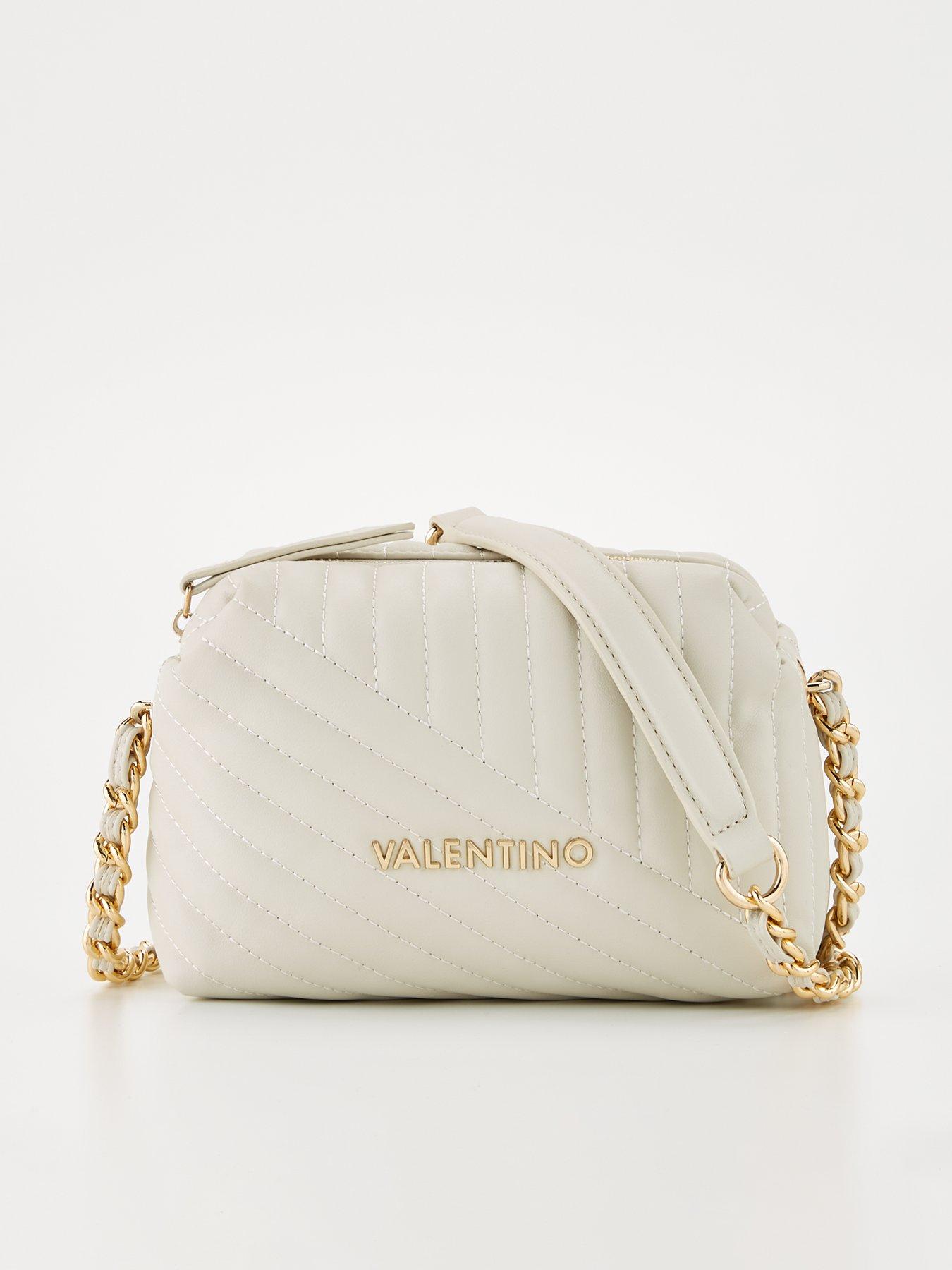 Valentino Ocarina Small Quilted Crossbody Satchel Bag Pearl
