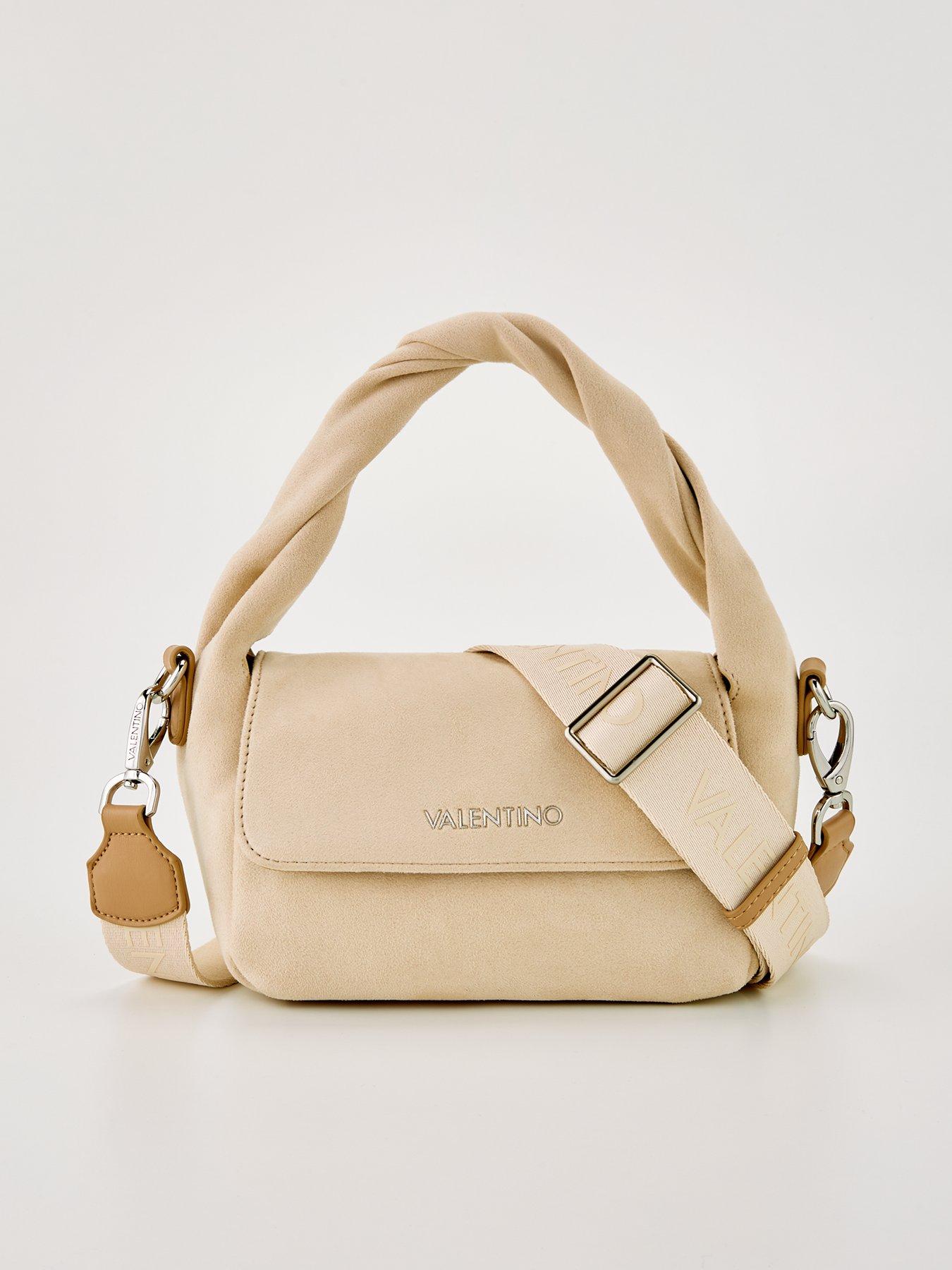 Valentino by Mario Valentino Quilted Velvet Shoulder Bag in Burgandy