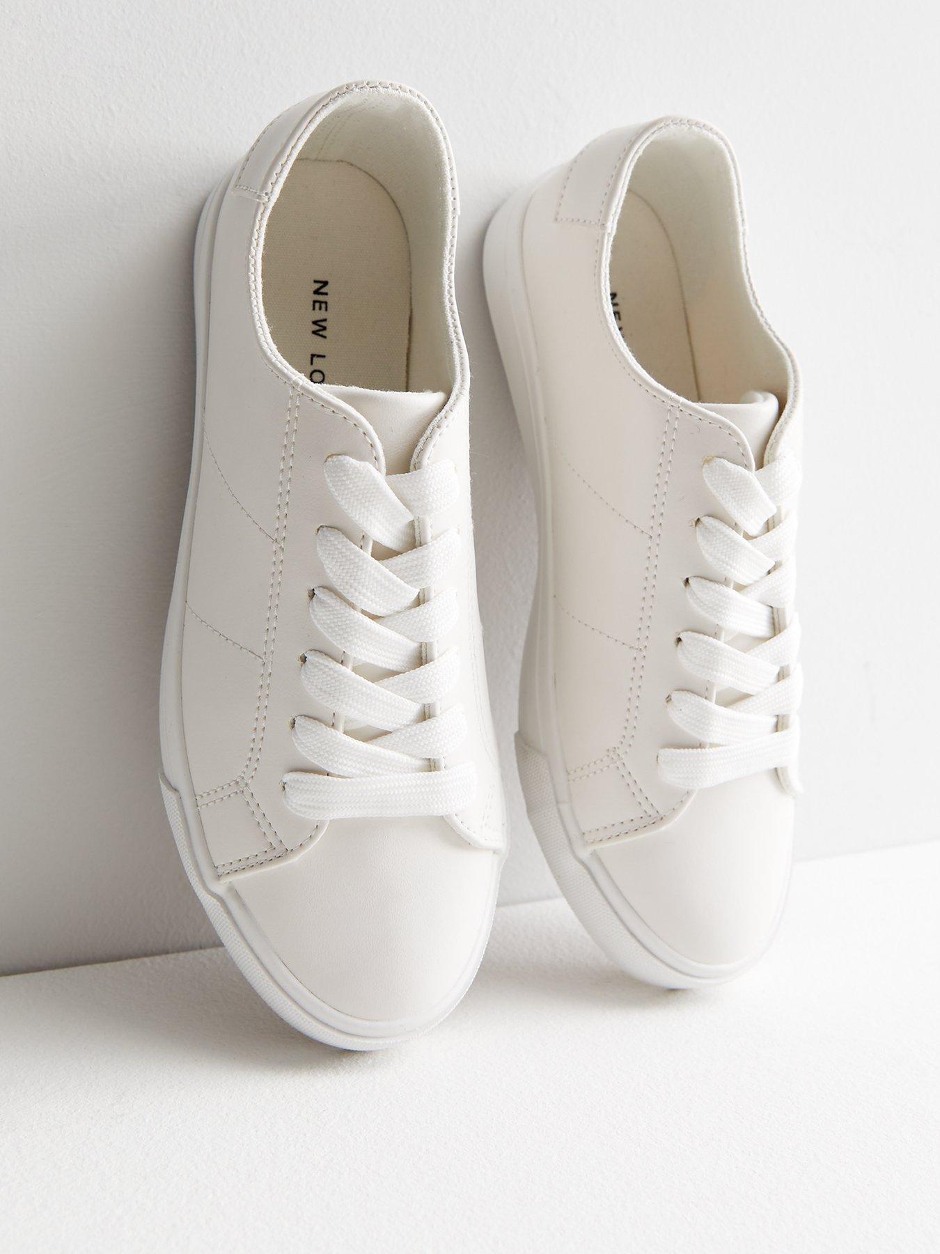 New look white leather sales look trainers