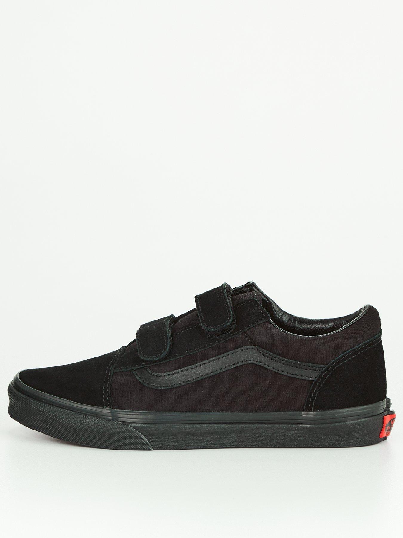 vans-junior-unisex-old-skool-velcro-trainers-blackblackfront