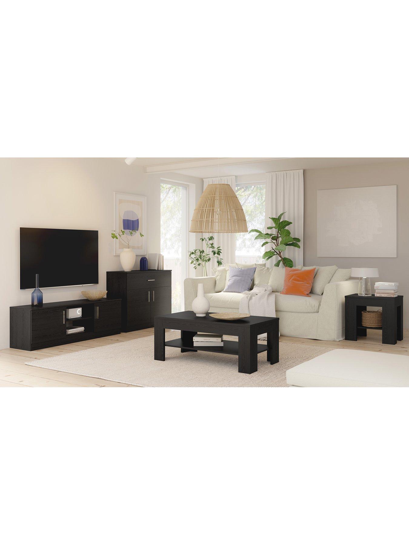 Image 6 of 7 of The Very Collection Panama 2 Door TV Unit - Black - fits&nbsp;up To 55 inch TV&nbsp;- FSC&reg; Certified